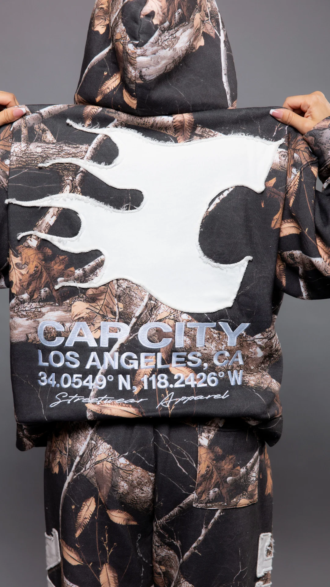 CAP CITY X SHORELINE MAFIA BLACK CAMO ZIP UP HOODIE -UNISEX - Image 4