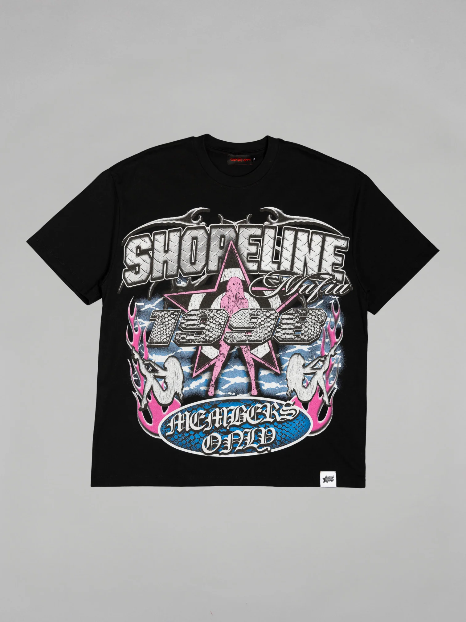 CAP CITY X SHORELINE MAFIA BLACK/COTTON CANDY MEMBERS ONLY TEE - UNISEX - Image 4