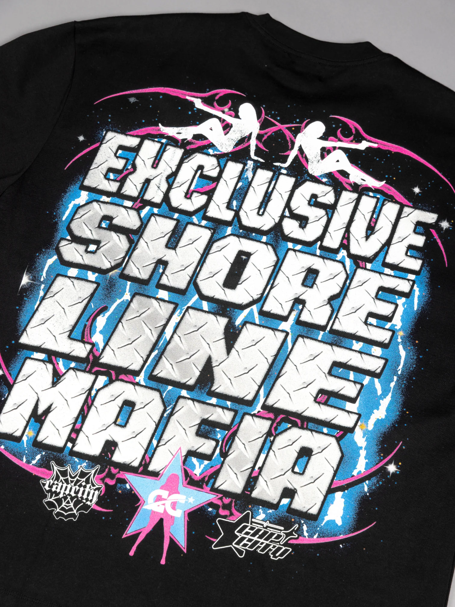 CAP CITY X SHORELINE MAFIA BLACK/COTTON CANDY MEMBERS ONLY TEE - UNISEX - Image 8