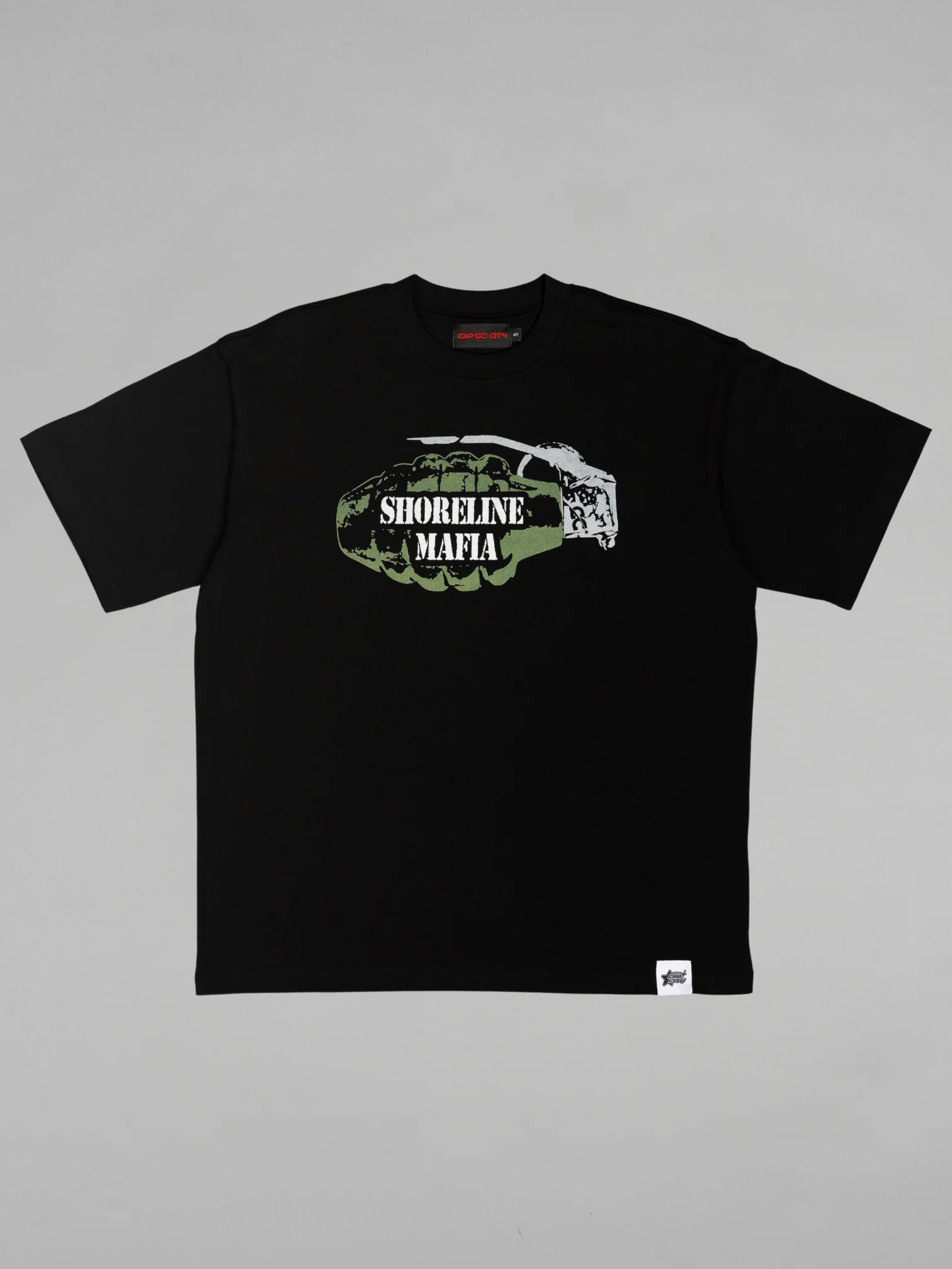 CAP CITY X SHORELINE MAFIA BLACK GRENADE "BACK IN BIDNESS" TEE - UNISEX - Image 3