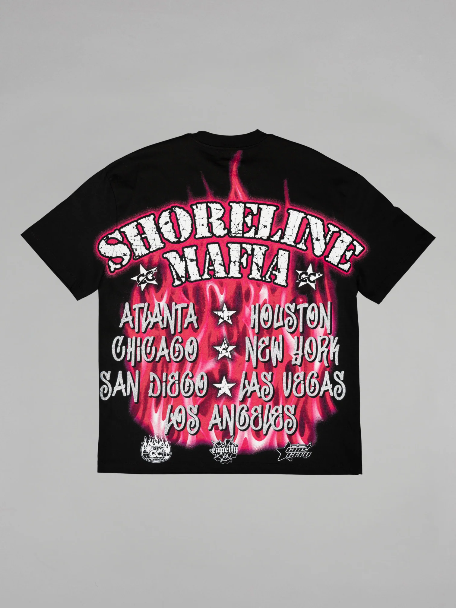 CAP CITY X SHORELINE MAFIA BLACK/PINK AIR BRUSH TEE - UNISEX - Image 6