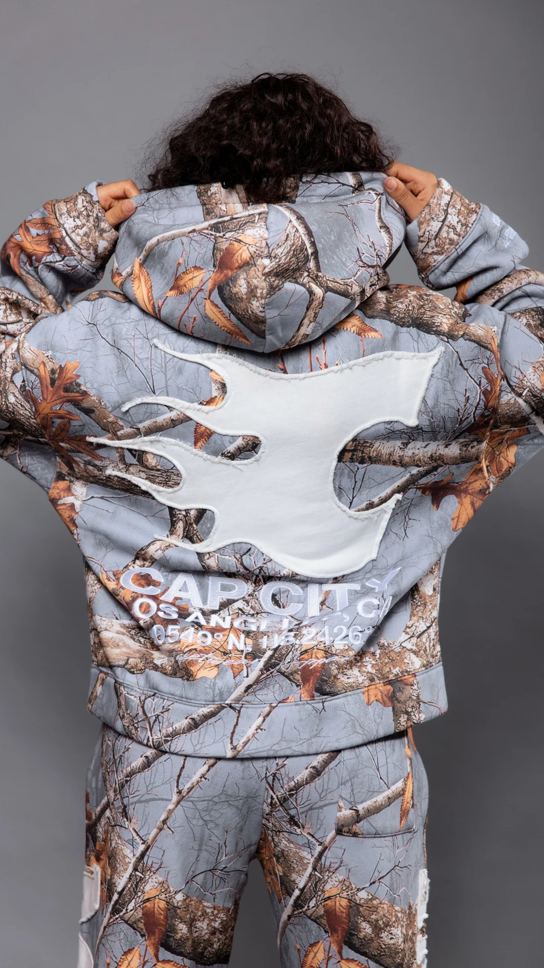 CAP CITY X SHORELINE MAFIA GREY CAMO ZIP UP HOODIE -UNISEX - Image 3