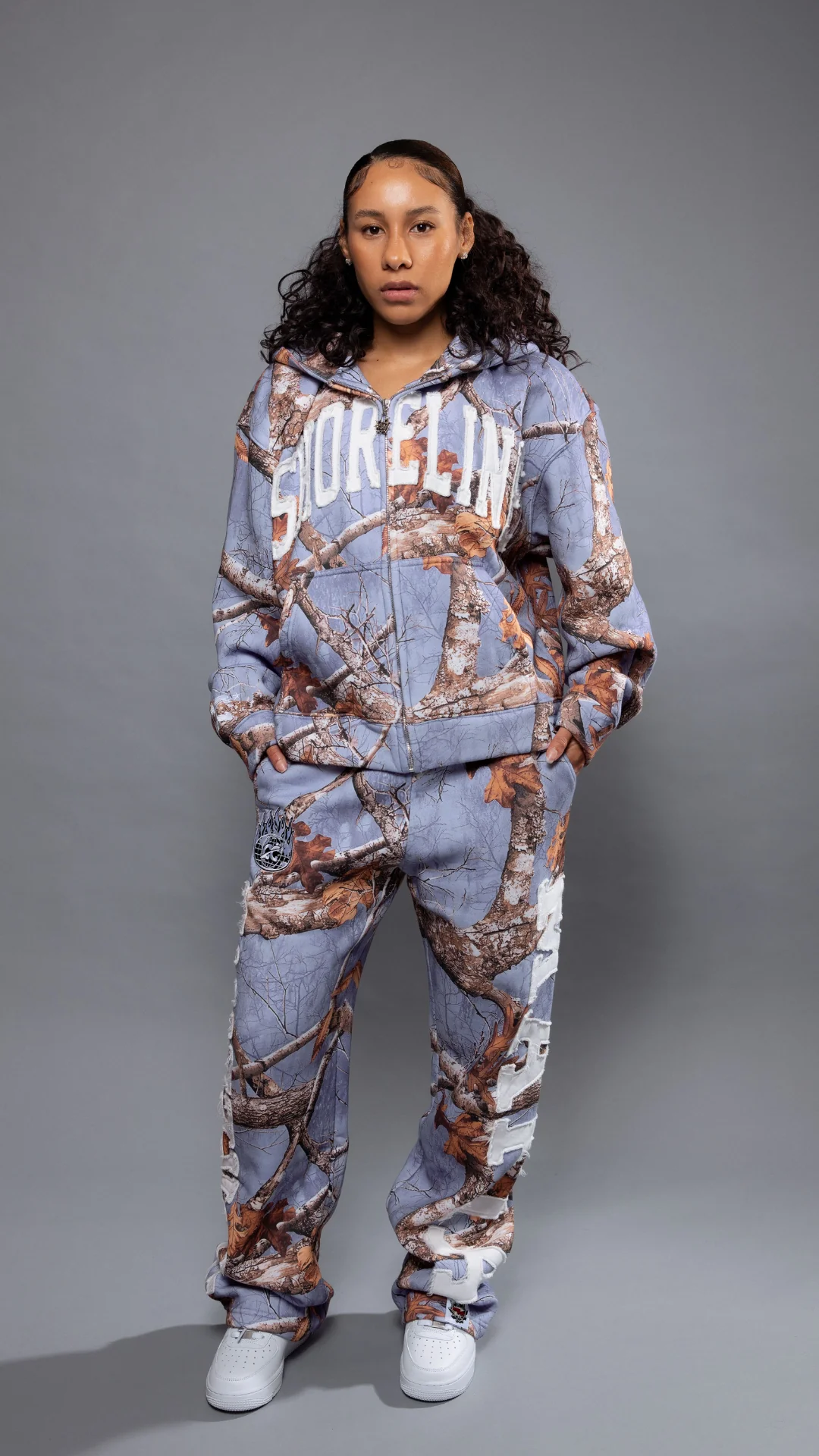 CAP CITY X SHORELINE MAFIA LAVENDER CAMO ZIP UP HOODIE -UNISEX - Image 3