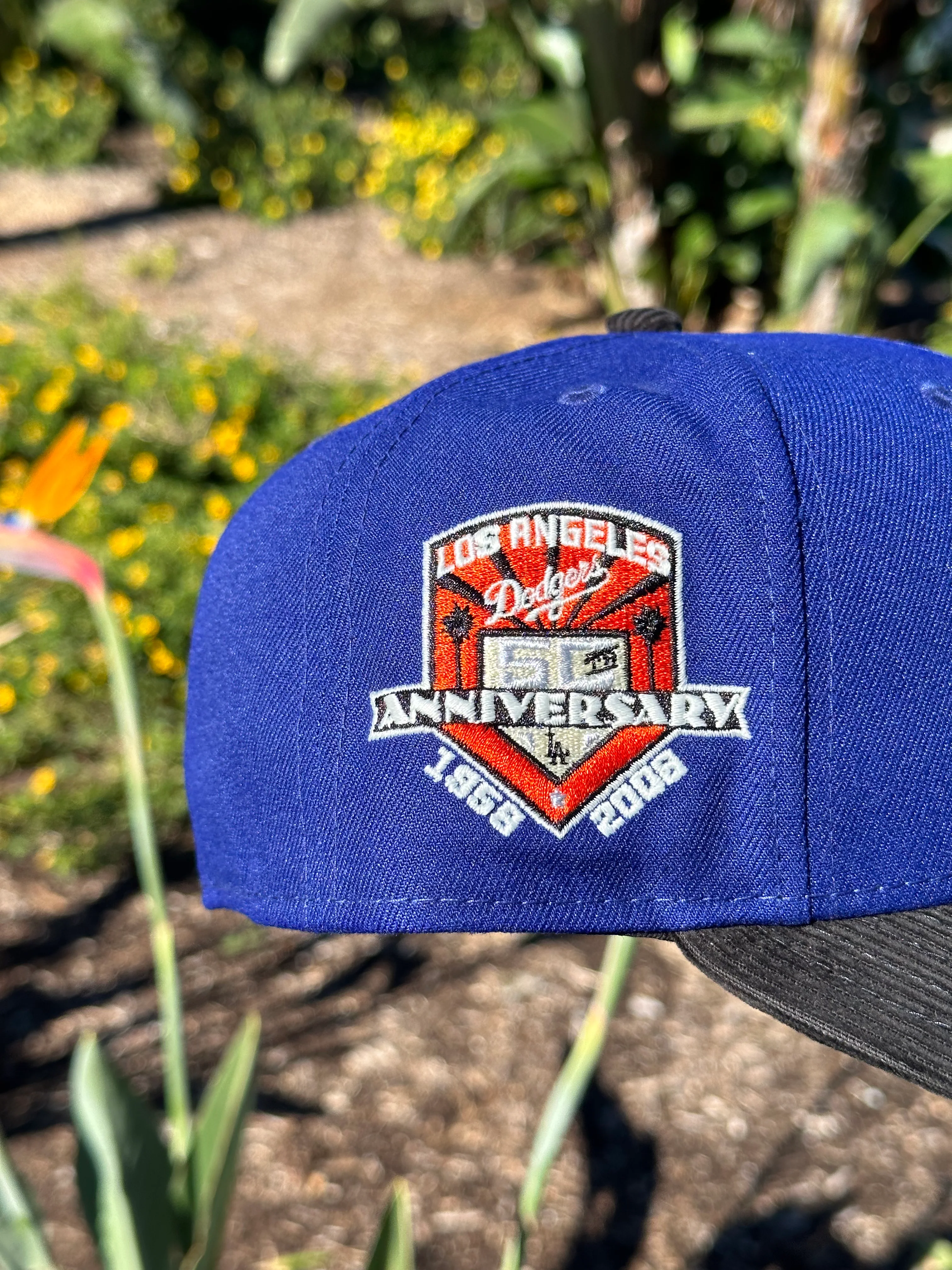 NEW ERA EXCLUSIVE 59FIFTY BLUE/CORDUROY LOS ANGELES DODGERS W/ 50TH ANNIVERSARY SIDE PATCH - Image 5