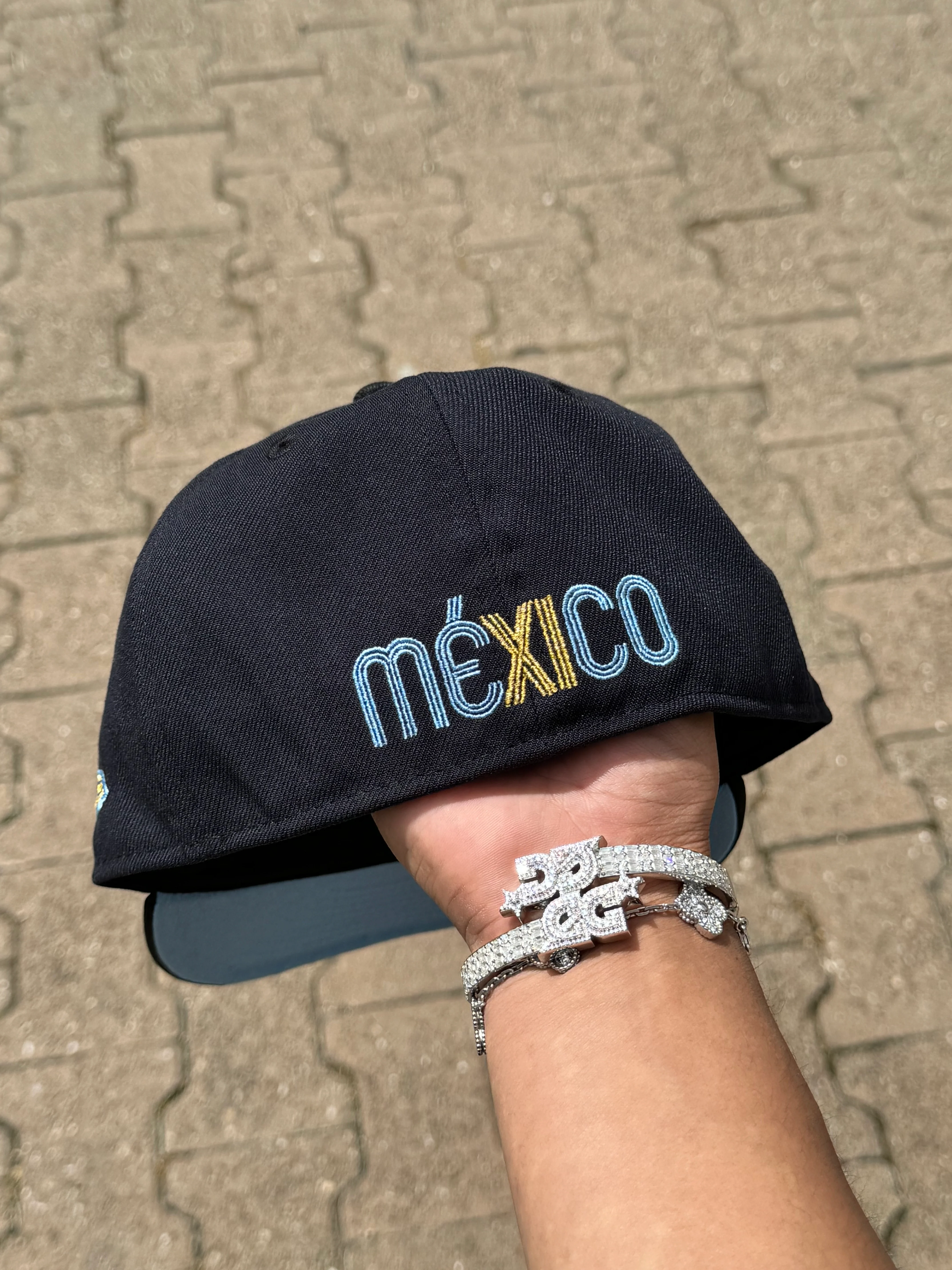 NEW ERA EXCLUSIVE 59FIFTY NAVY/SATIN MEXICO "THE GOAT" W/ MEXICO FLAG PATCH - Image 5