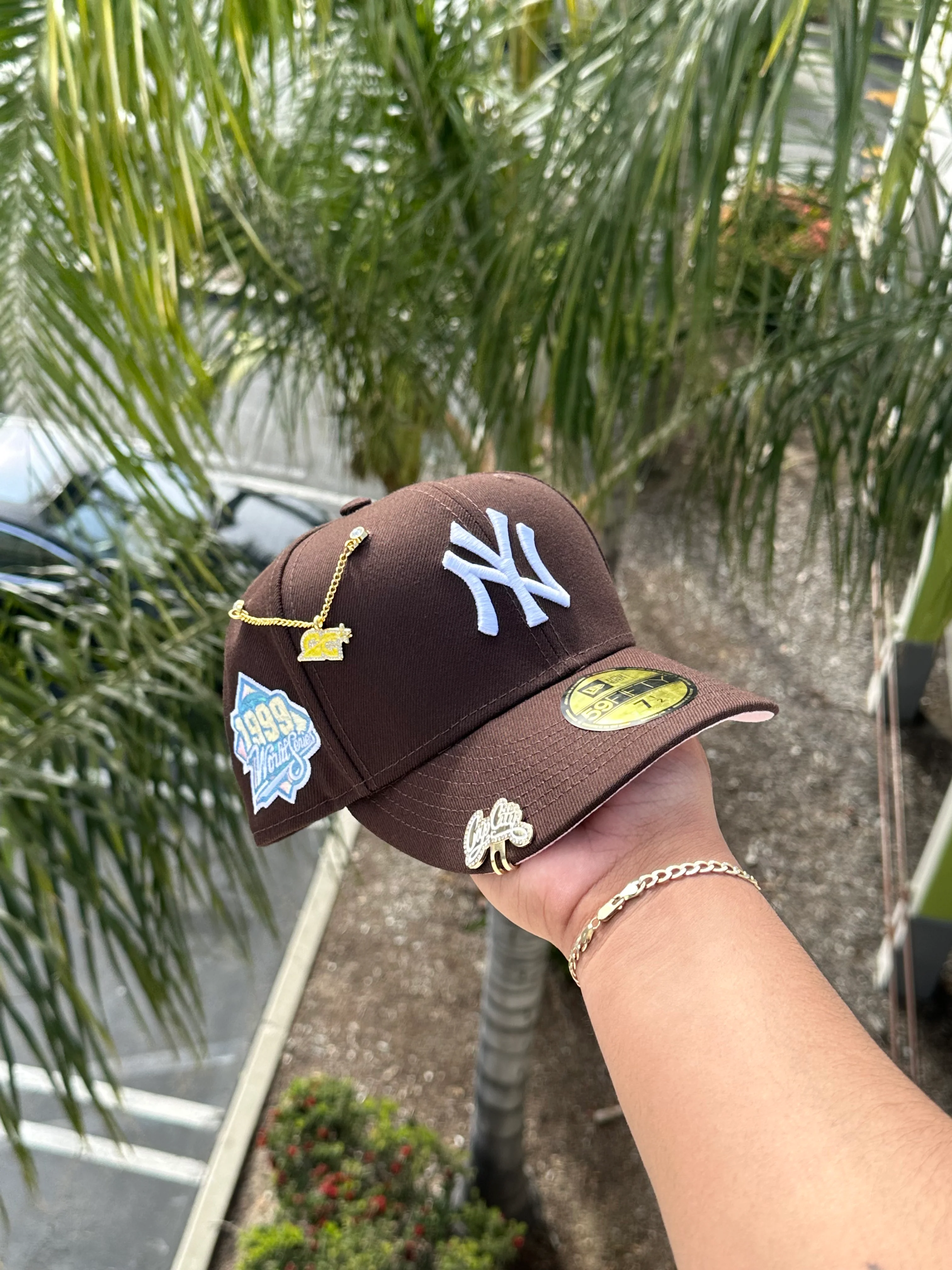 NEW ERA EXCLUSIVE 59FIFTY BROWN NEW YORK YANKEES W/ 1999 WORLD SERIES PATCH - Image 6