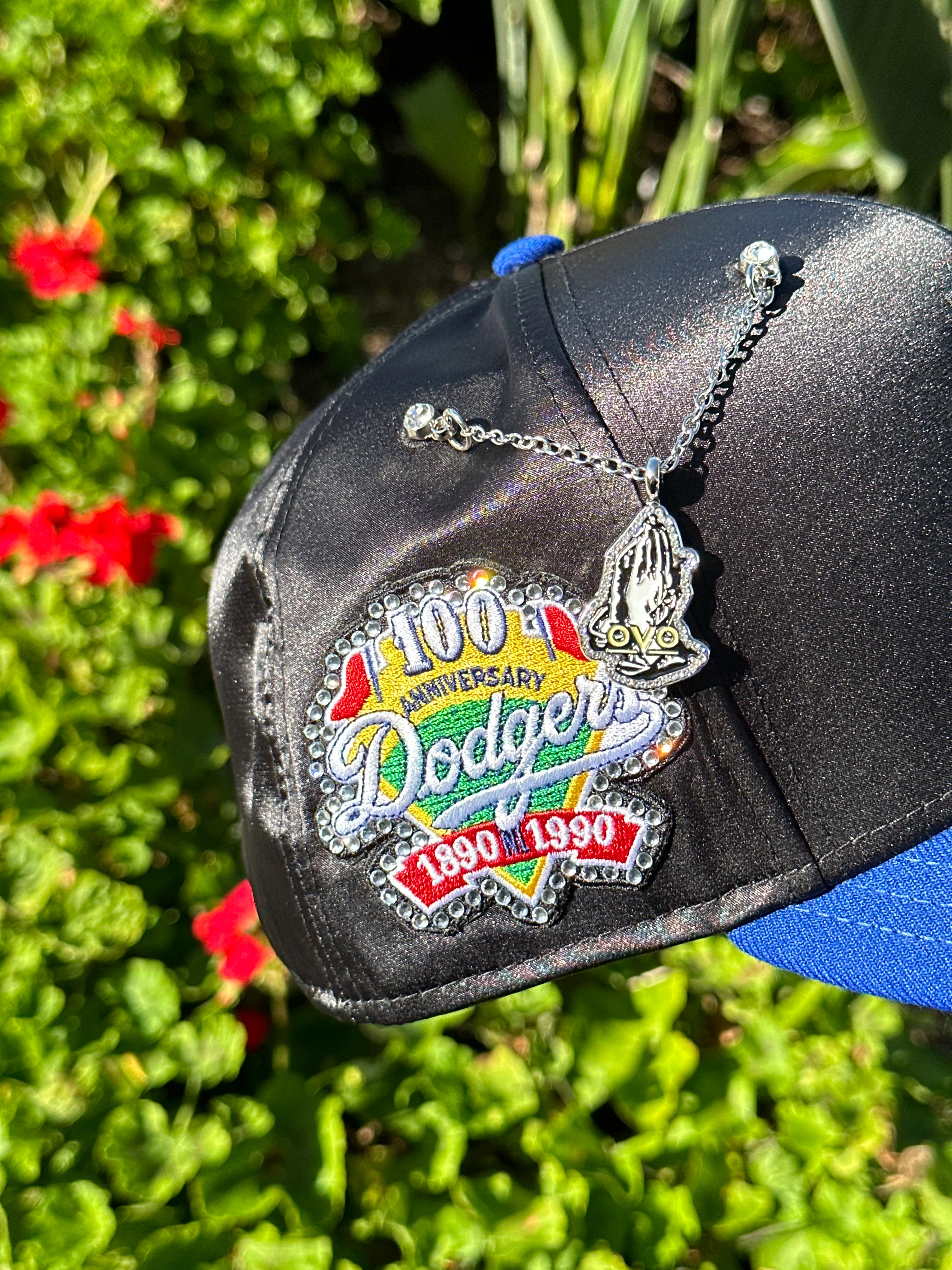 NEW ERA EXCLUSIVE 59FIFTY SATIN/BLUE LOS ANGELES DODGERS W/ 100TH ANNIVERSARY SIDEPATCH - Image 5