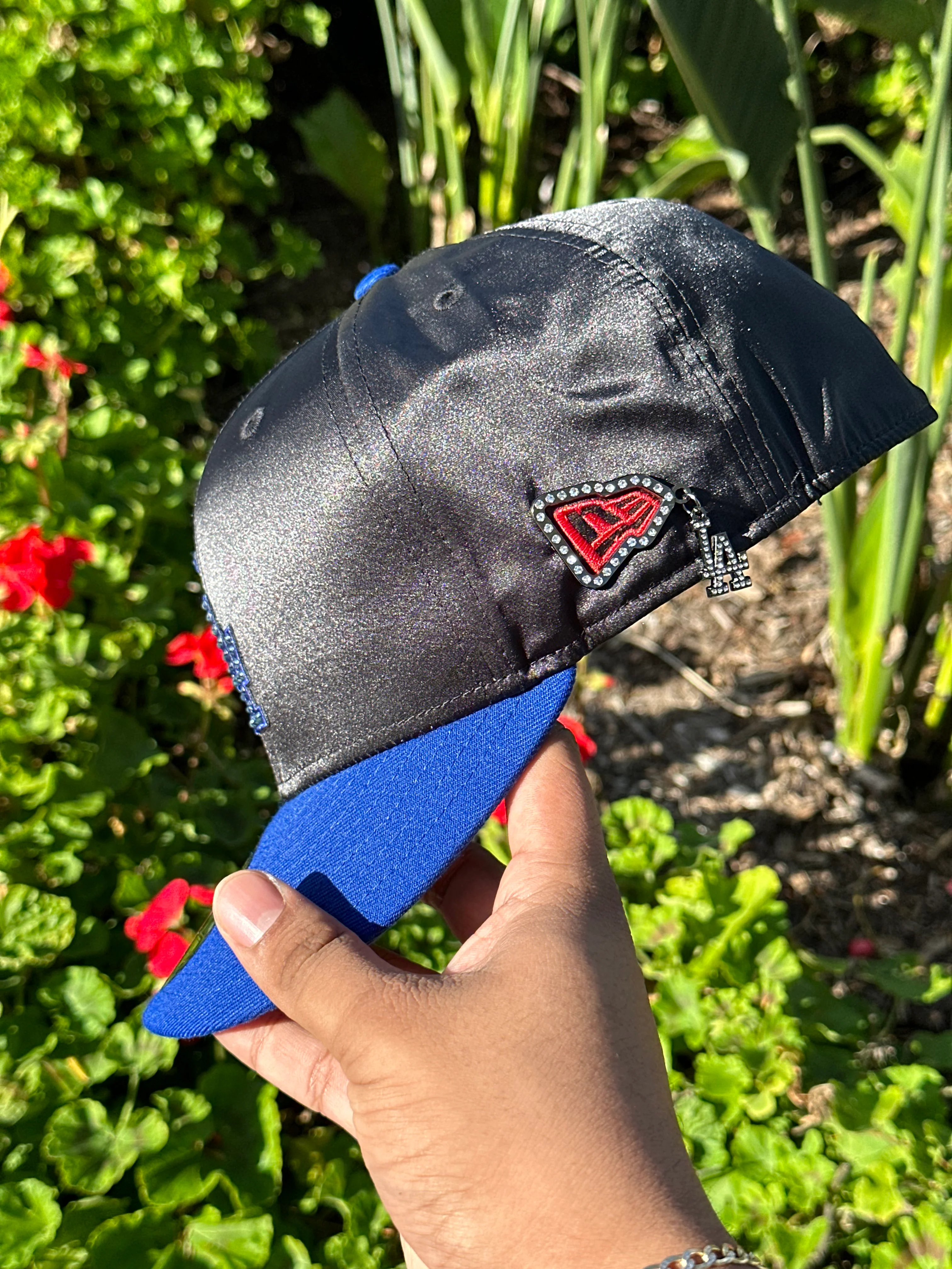 NEW ERA EXCLUSIVE 59FIFTY SATIN/BLUE LOS ANGELES DODGERS W/ 100TH ANNIVERSARY SIDEPATCH - Image 6