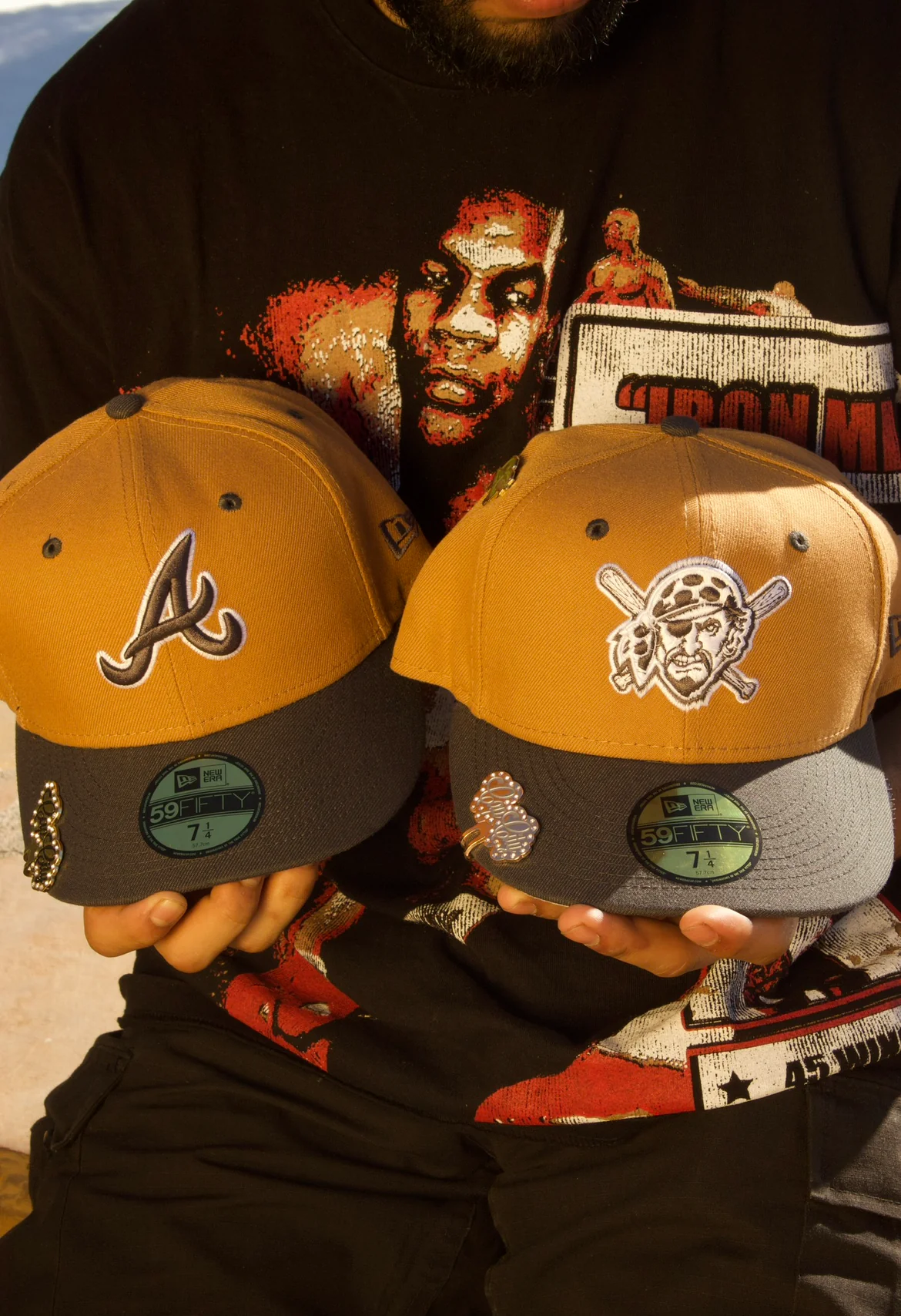 NEW ERA EXCLUSIVE 59FIFTY TAN/GREY PITTSBURGH PIRATES 2TONE COLOR PACK - Image 6