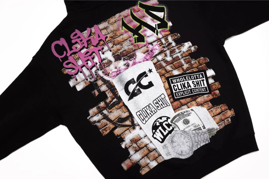 NEW* HERENCIA DE PATRONES x CAP CITY BLACK "CLIKA SHI" ZIP UP HOODIE - Image 5