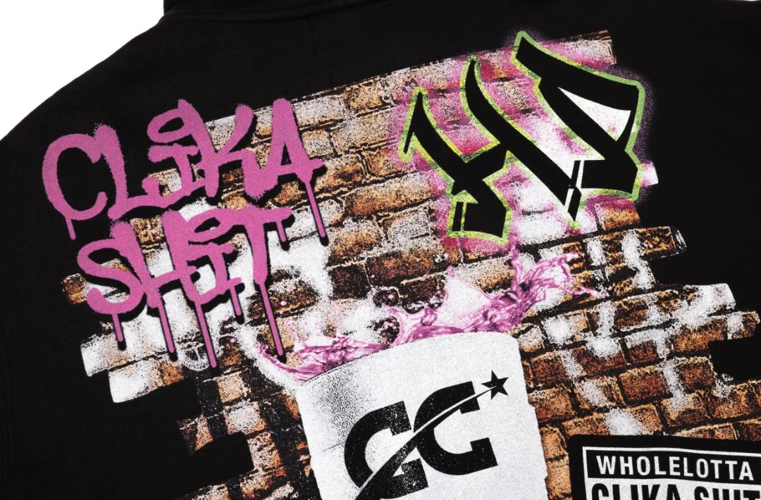 NEW* HERENCIA DE PATRONES x CAP CITY BLACK "CLIKA SHI" ZIP UP HOODIE - Image 7