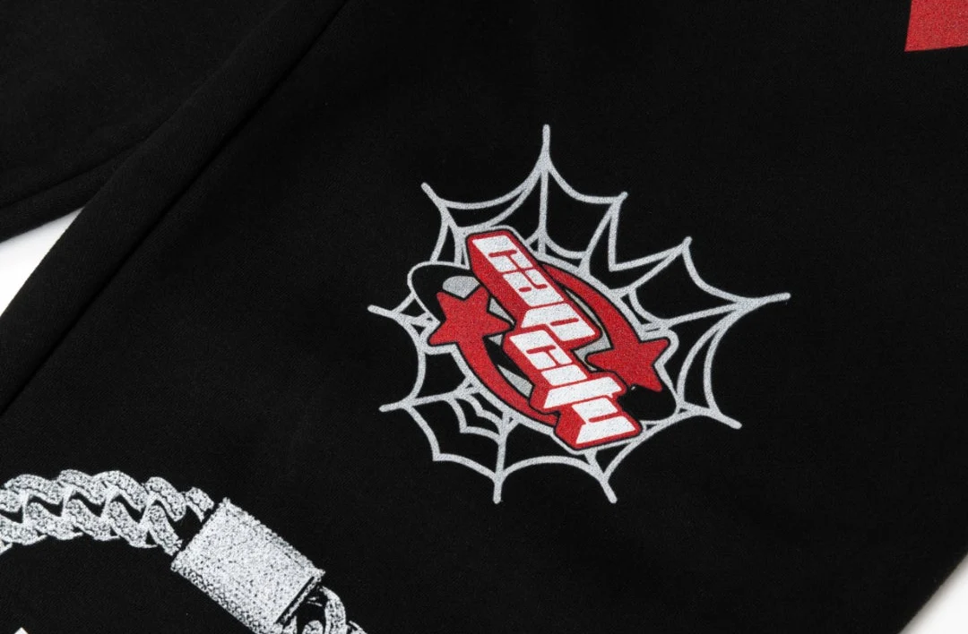 NEW* HERENCIA DE PATRONES x CAP CITY BLACK/RED "WHOLE LOTTA CLIKA SHI" SWEATS - Image 7