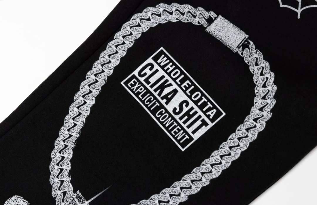 NEW* HERENCIA DE PATRONES x CAP CITY BLACK/RED "WHOLE LOTTA CLIKA SHI" SWEATS - Image 8