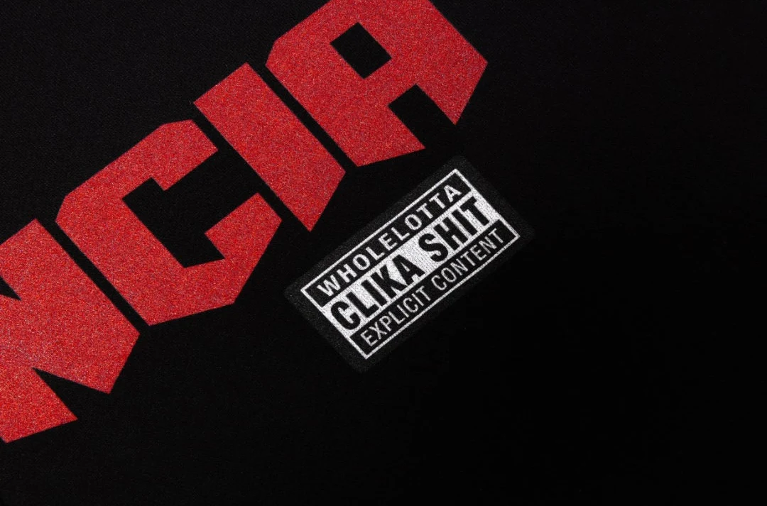 NEW* HERENCIA DE PATRONES x CAP CITY BLACK/RED "WHOLE LOTTA CLIKA SHI" ZIP UP HOODIE - Image 4