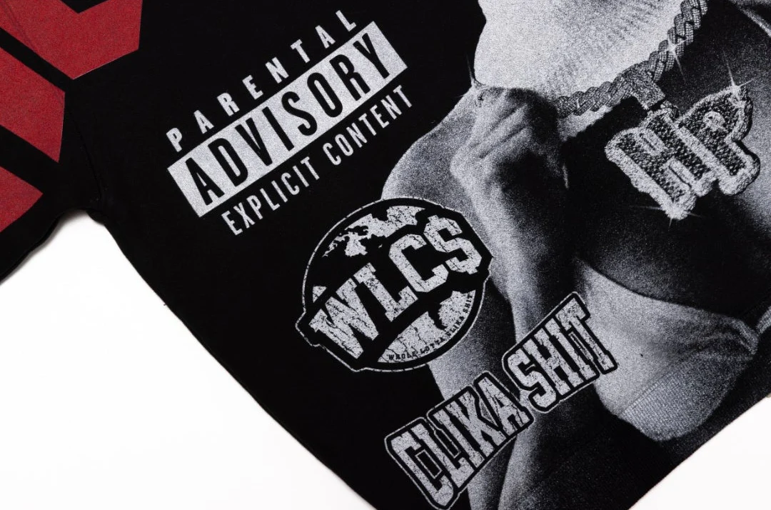 NEW* HERENCIA DE PATRONES x CAP CITY BLACK/RED "WHOLE LOTTA CLIKA SHI" ZIP UP HOODIE - Image 7