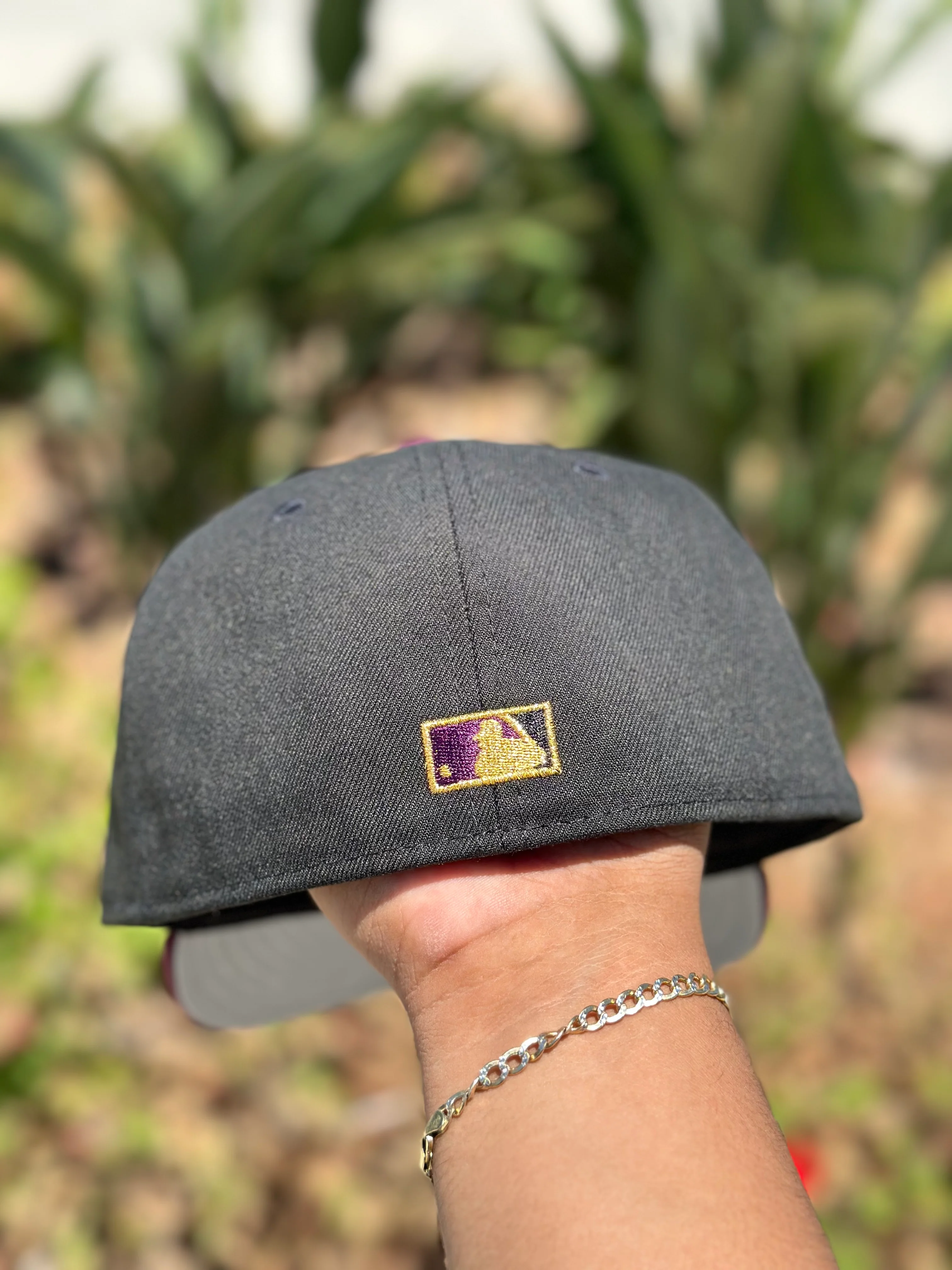 NEW ERA 59FIFTY BLACK/BURGUNDY LOS ANGELES DODGERS W/ 100TH ANNIVERSARY SIDE PATCH - Image 7