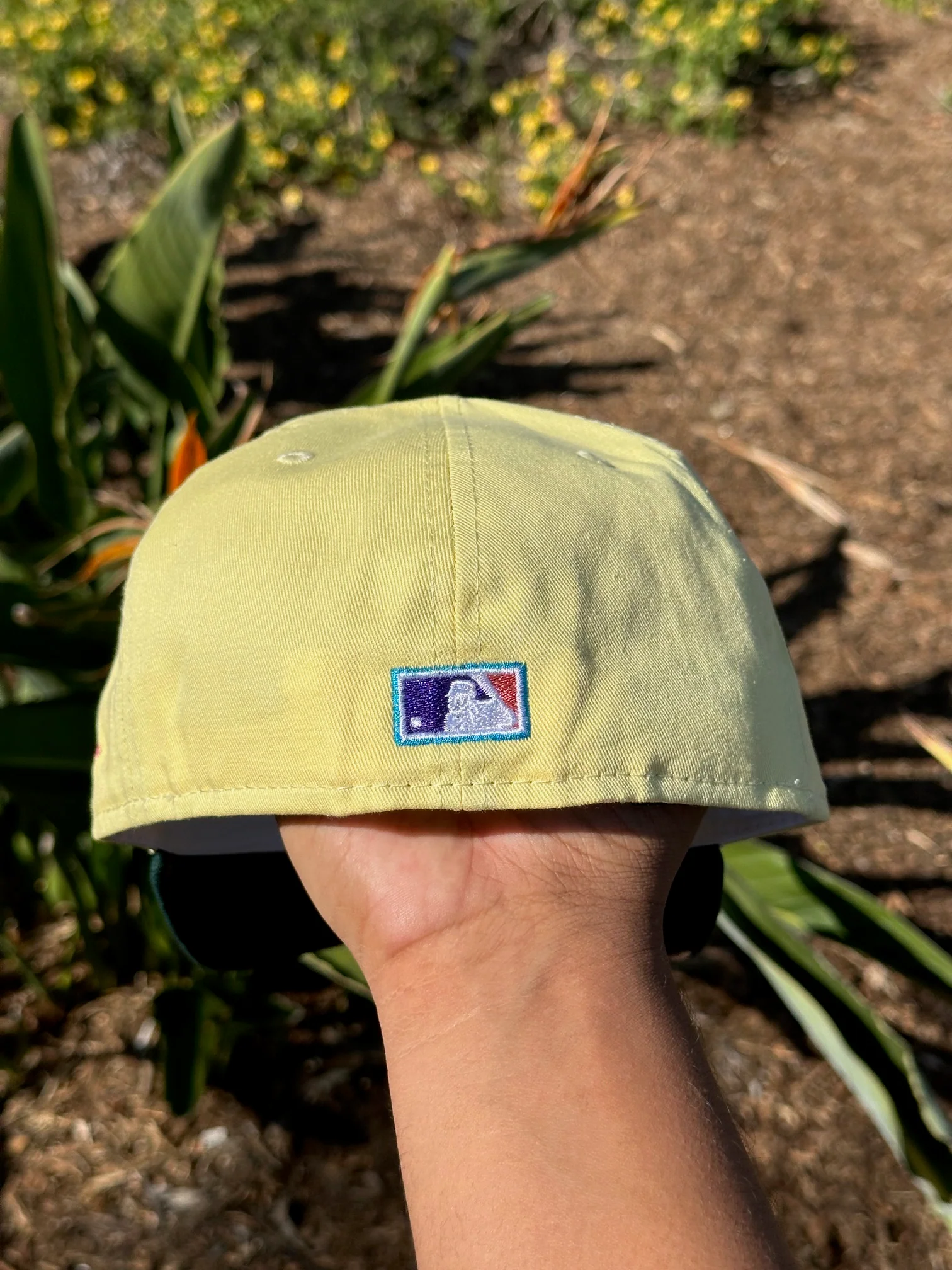 NEW ERA 59FIFTY SOFT YELLOW/GREEN ANAHEIM ANGELS W/ 50TH ANNIVERSARY SIDE PATCH - Image 6