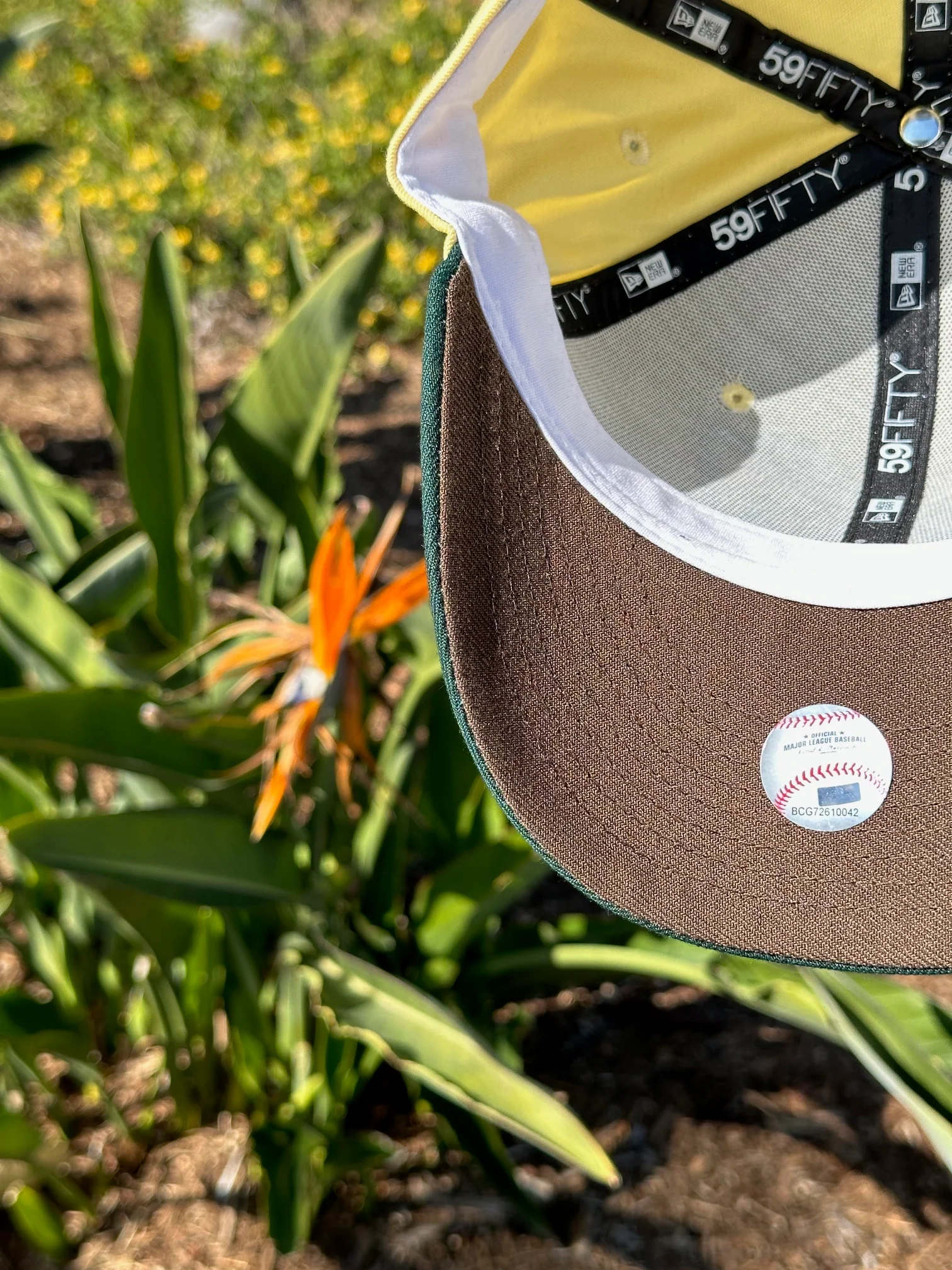 NEW ERA 59FIFTY SOFT YELLOW/GREEN ANAHEIM ANGELS W/ 50TH ANNIVERSARY SIDE PATCH - Image 7