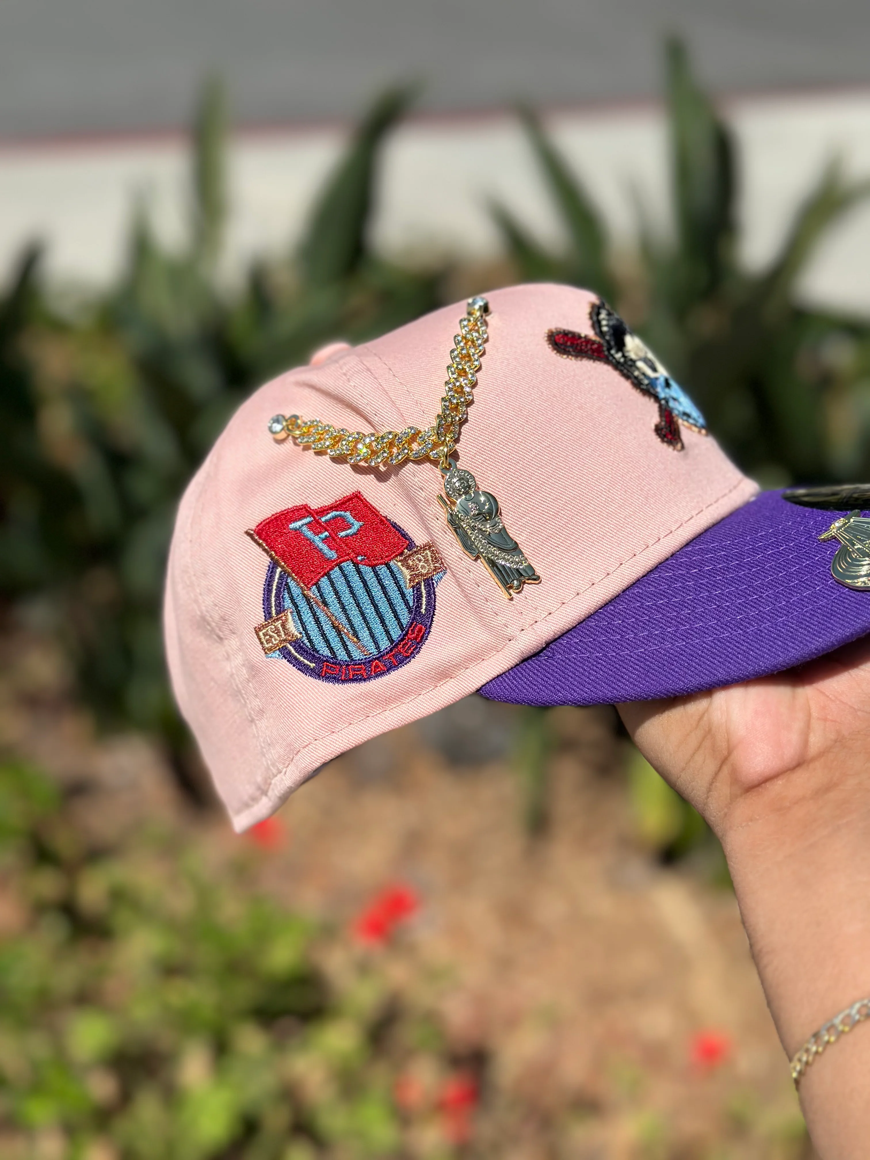 NEW ERA EXCLUSIVE 59FIFTY BLUSH/PURPLE PITTSBURGH PIRATES W/ 1959 ALL STAR GAME PATCH - Image 4