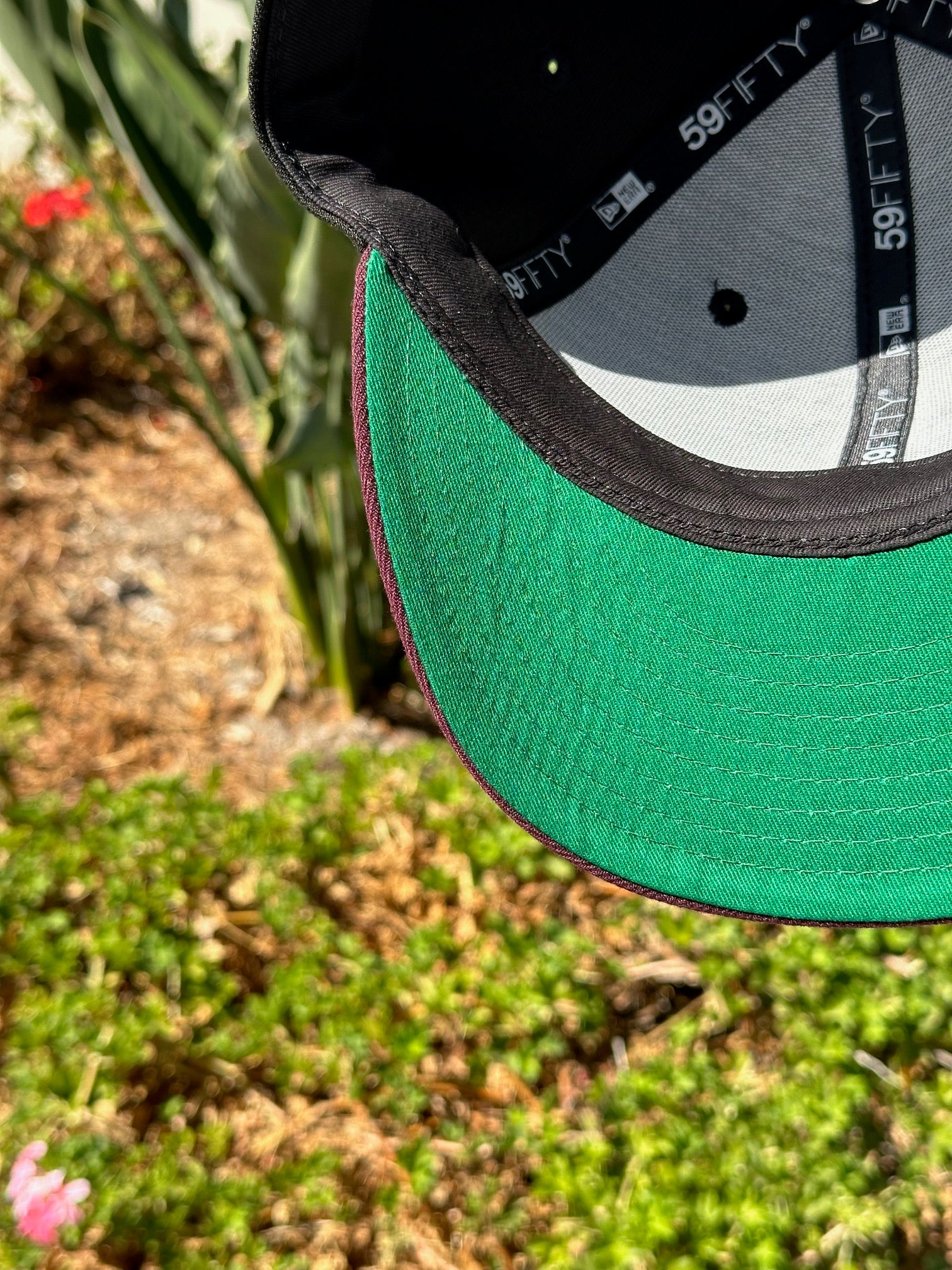NEW ERA EXCLUSIVE 59FIFTY BLACK/BURGUNDY MEXICO "THE GOAT" W/ MEXICO FLAG PATCH - Image 7