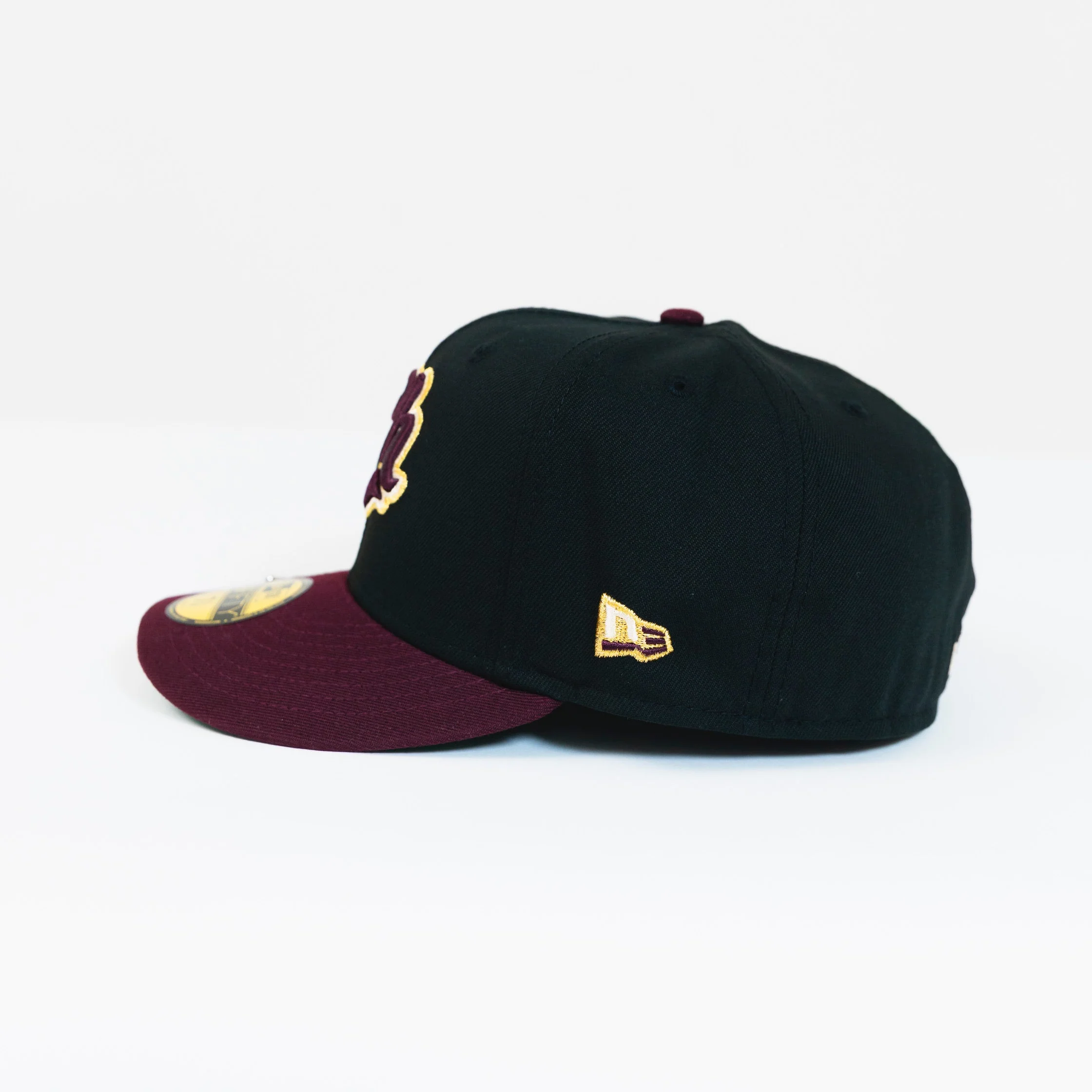 NEW ERA EXCLUSIVE 59FIFTY BLACK/ BURGUNDY CHARROS DE JALISCO W/ EL GALLO SIDE PATCH - Image 3