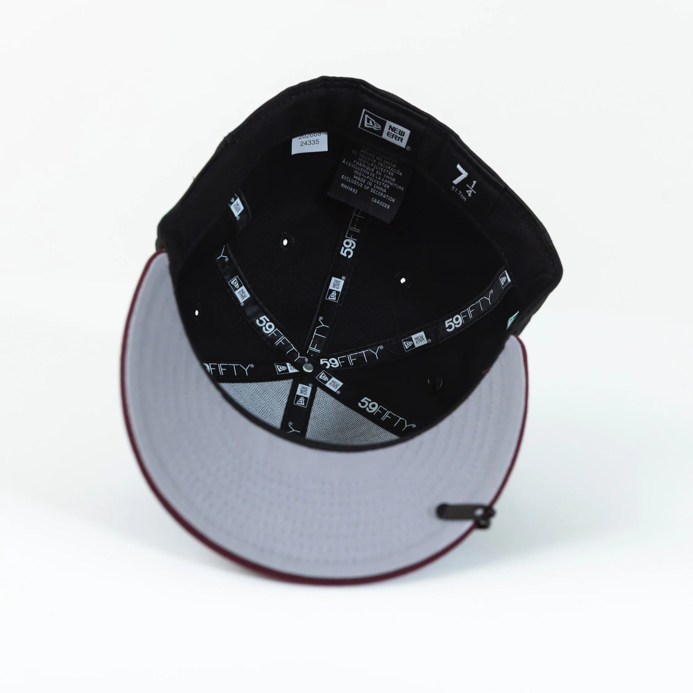 NEW ERA EXCLUSIVE 59FIFTY BLACK CAMO/ BURGUNDY CHARROS DE JALISCO W/ MEXICO FLAG SIDE PATCH - Image 5