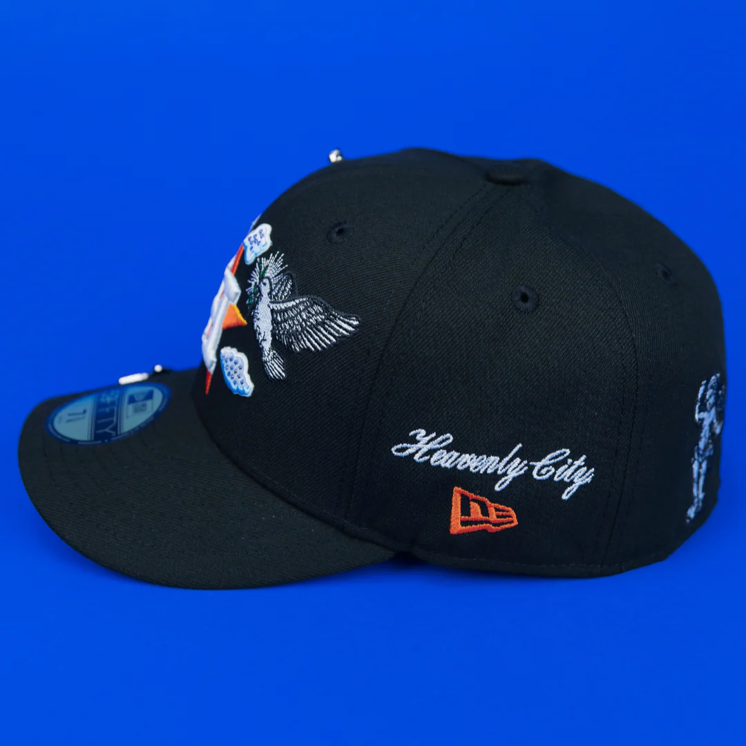 NEW ERA EXCLUSIVE 59FIFTY BLACK HOUSTON ASTROS "HEAVENLY CITY" W/ ANNIVERSARY SIDE PATCH *FREE BLIP INCLUDED - Image 3