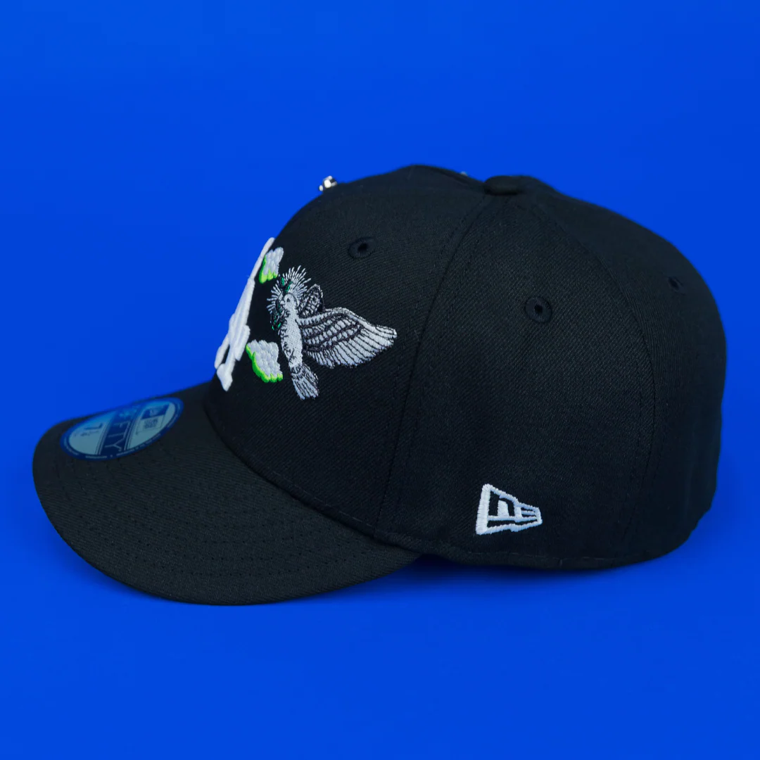 NEW ERA EXCLUSIVE 59FIFTY BLACK LOS ANGELES DODGERS "HEAVENLY CITY" W/ 1984 OLYMPIC SIDE PATCH *FREE BLIP INCLUDED - Image 3