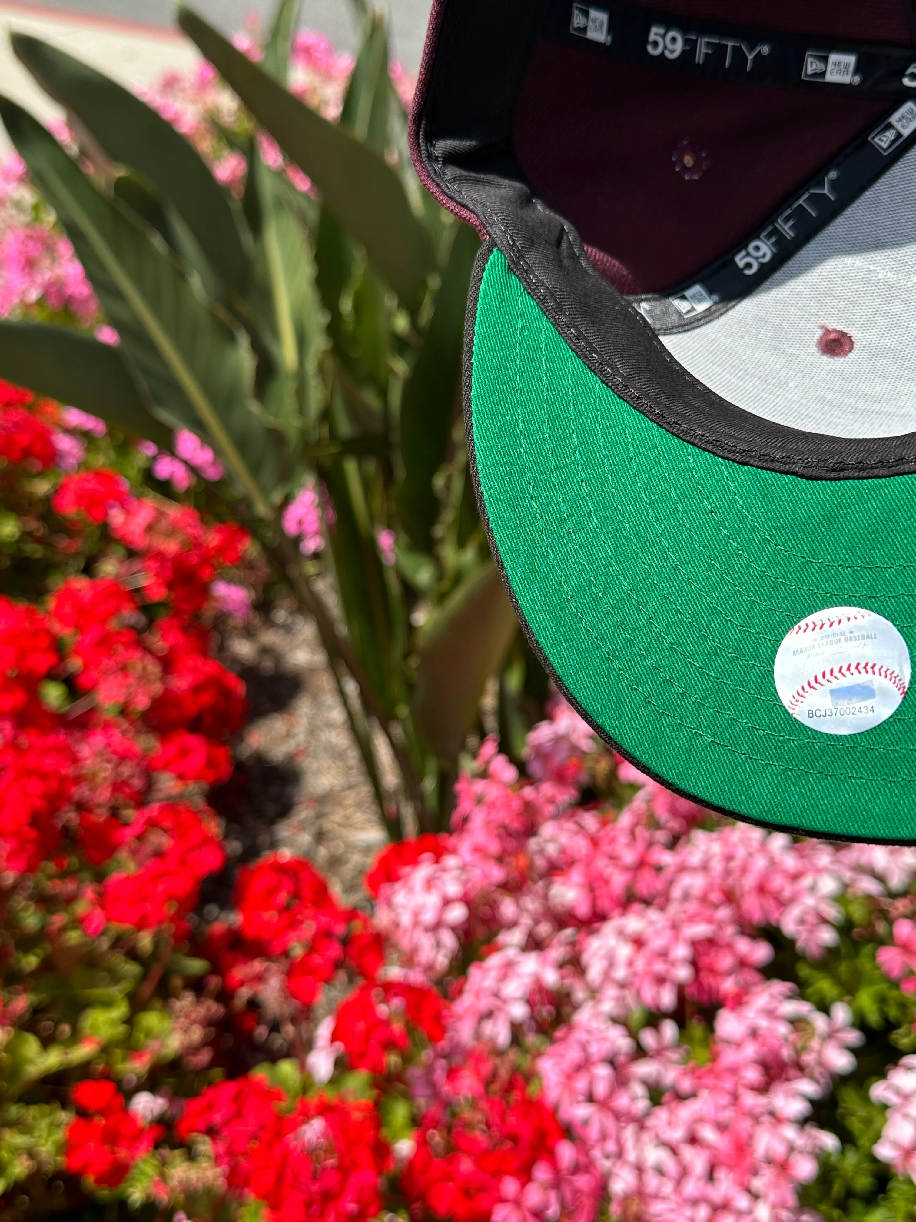 NEW ERA EXCLUSIVE 59FIFTY MAROON RED/BLACK LOS ANGELES DODGERS W/ 40TH ANNIVERSARY SIDE PATCH - Image 8