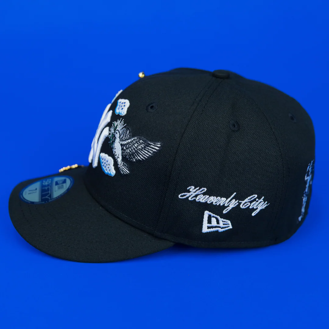 NEW ERA EXCLUSIVE 59FIFTY BLACK NEW YORK YANKEES "HEAVENLY CITY" W/ 1949 WORLD SERIES SIDE PATCH *FREE BLIP INCLUDED - Image 3