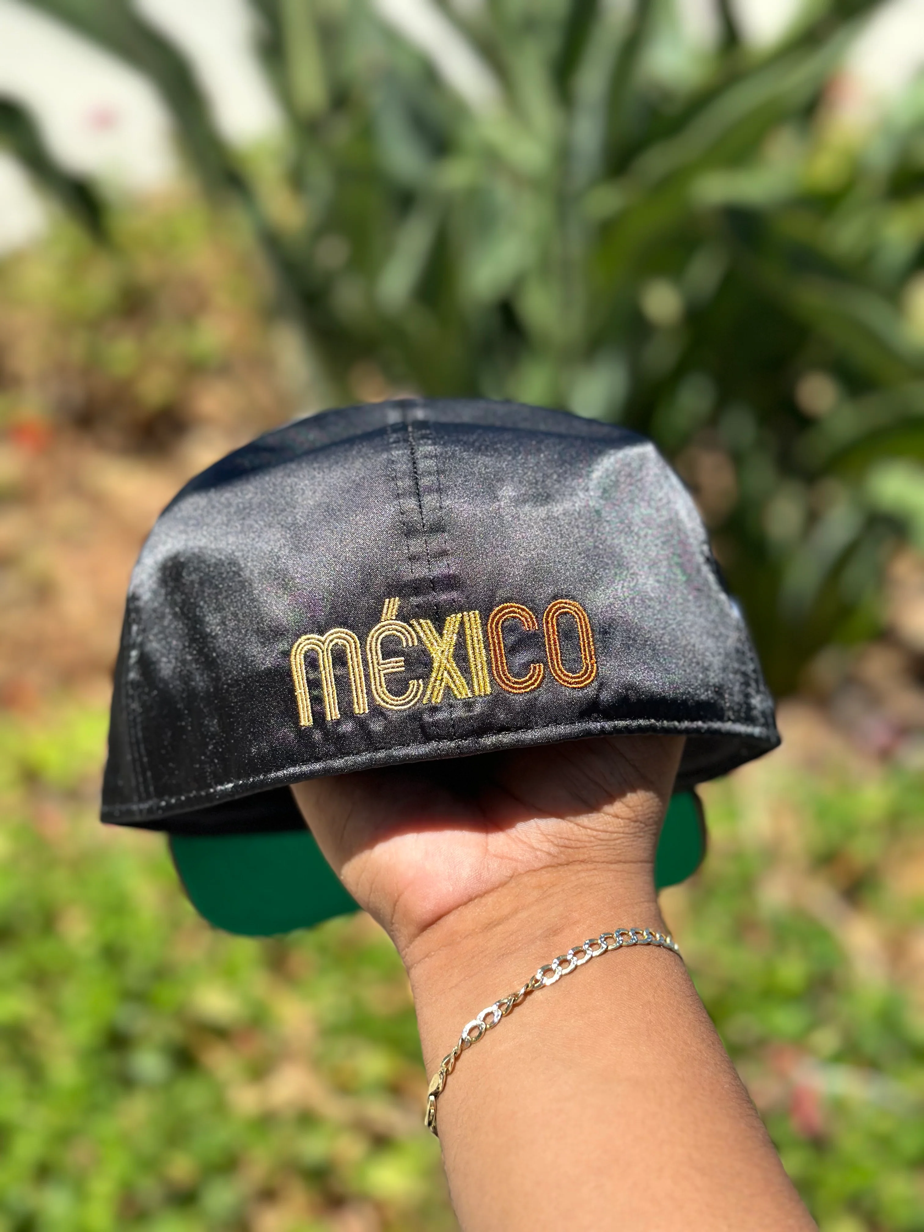 NEW ERA EXCLUSIVE 59FIFTY SATIN/BROWN MEXICO "EL CABALLO" W/ MEXICO FLAG SIDE PATCH - Image 6