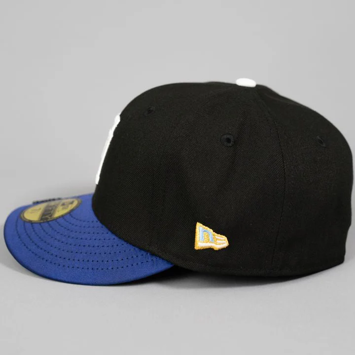 NEW ERA EXCLUSIVE 59FIFTY BLACK/ SATIN BLUE UPSIDE DOWN LOS ANGELES DODGERS W/ DODGER STADIUM SIDE PATCH - Image 3