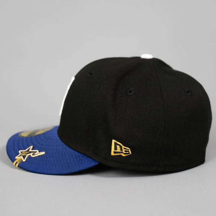 NEW ERA EXCLUSIVE 59FIFTY BLACK/ SATIN BLUE UPSIDE DOWN LOS ANGELES DODGERS W/ 40TH ANNIVERSARY SIDE PATCH - Image 3