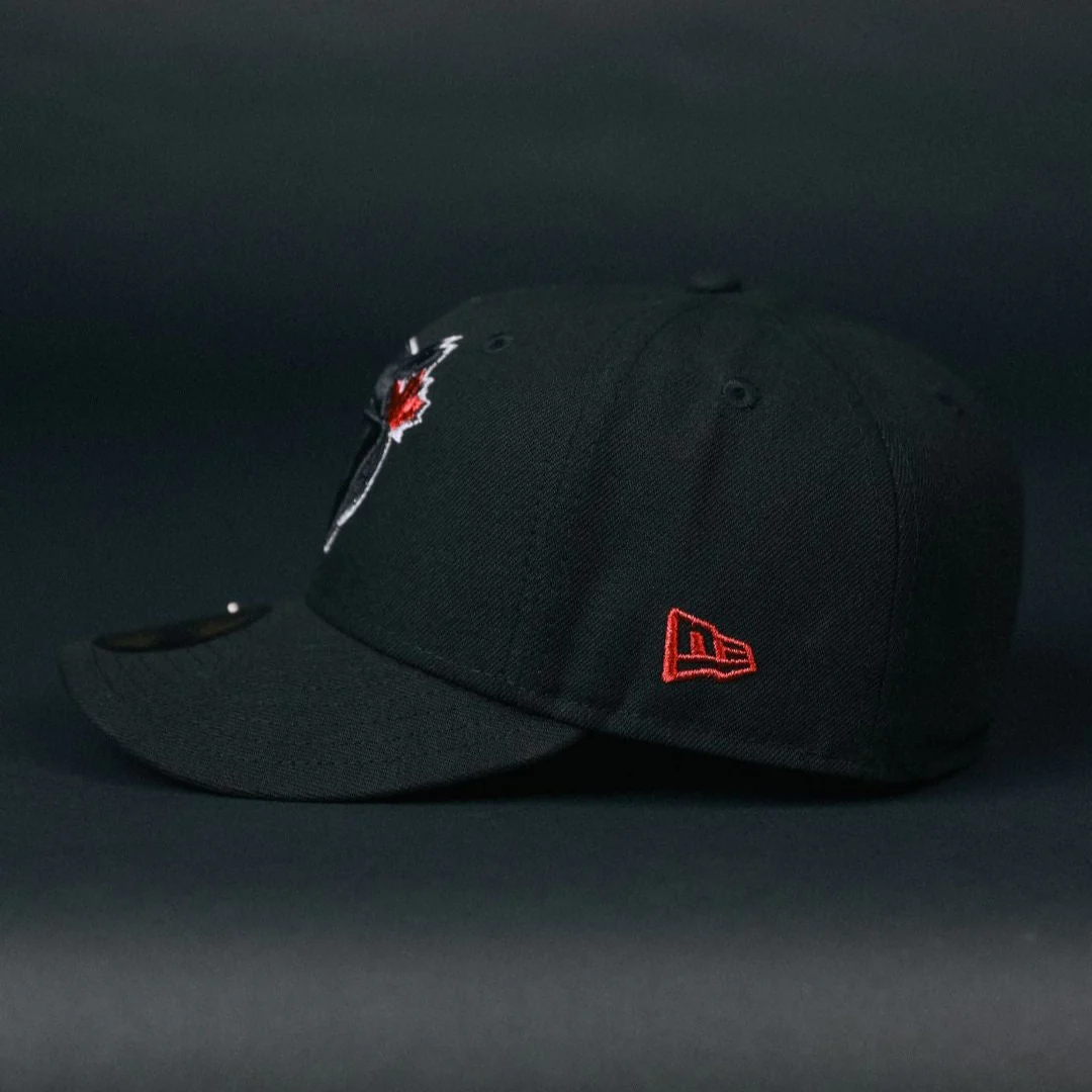 NEW ERA EXCLUSIVE 59FIFTY BLACK TORONTO BLUE JAYS W/ WORLD SERIES SIDE PATCH - Image 3