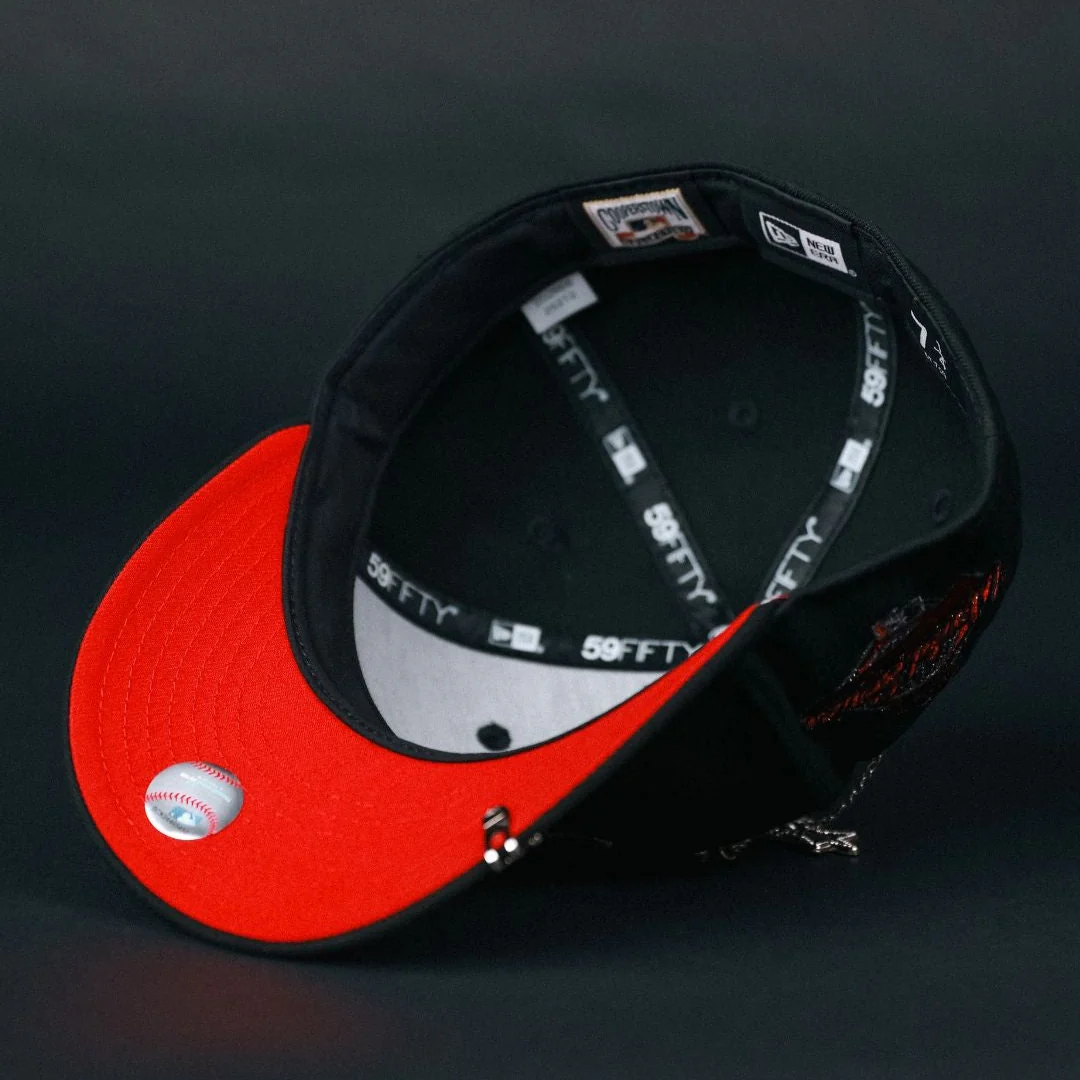 NEW ERA EXCLUSIVE 59FIFTY BLACK TORONTO BLUE JAYS W/ WORLD SERIES SIDE PATCH - Image 5