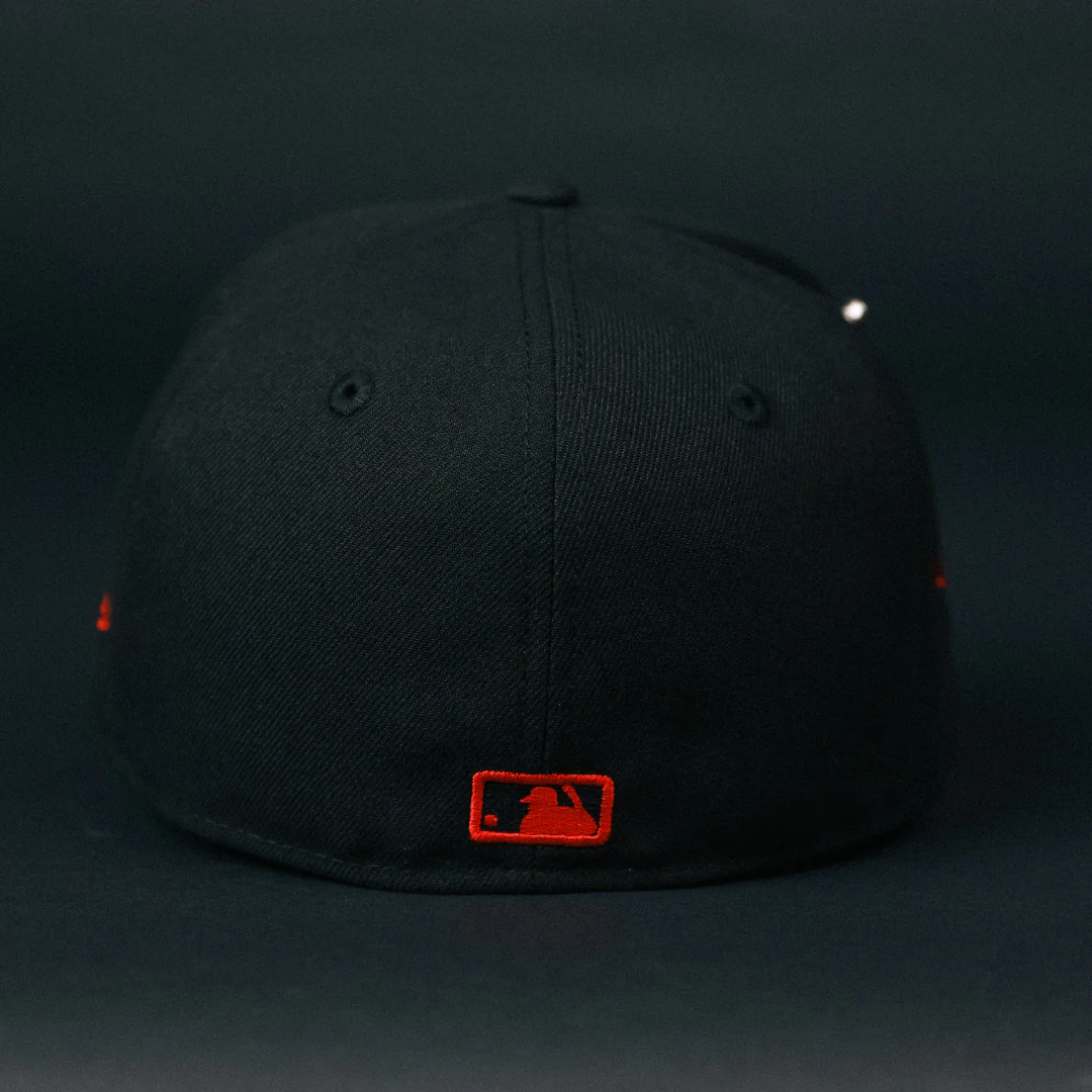 NEW ERA EXCLUSIVE 59FIFTY BLACKED OUT TEXAS RANGERS W/ WORLD SERIES SIDE PATCH - Image 3