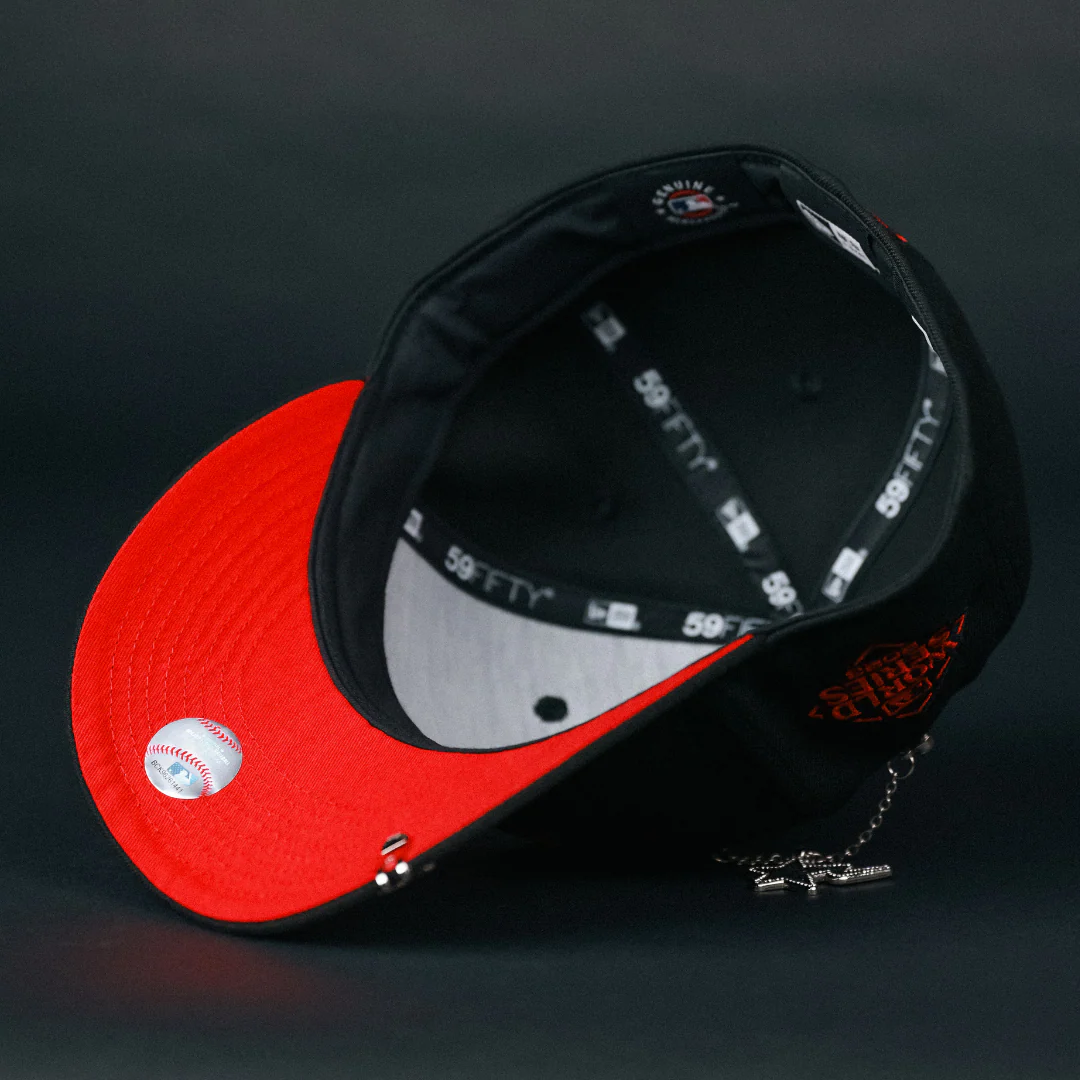 NEW ERA EXCLUSIVE 59FIFTY BLACKED OUT TEXAS RANGERS W/ WORLD SERIES SIDE PATCH - Image 5