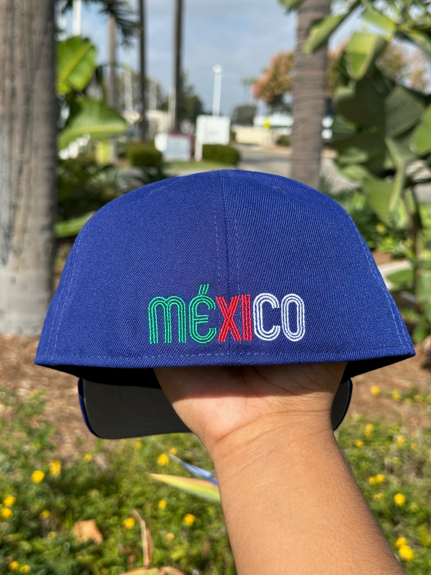 NEW ERA EXCLUSIVE 59FIFTY BLUE MEXICO "EL GALLO" W/ MEXICO FLAG SIDE PATCH - Image 4