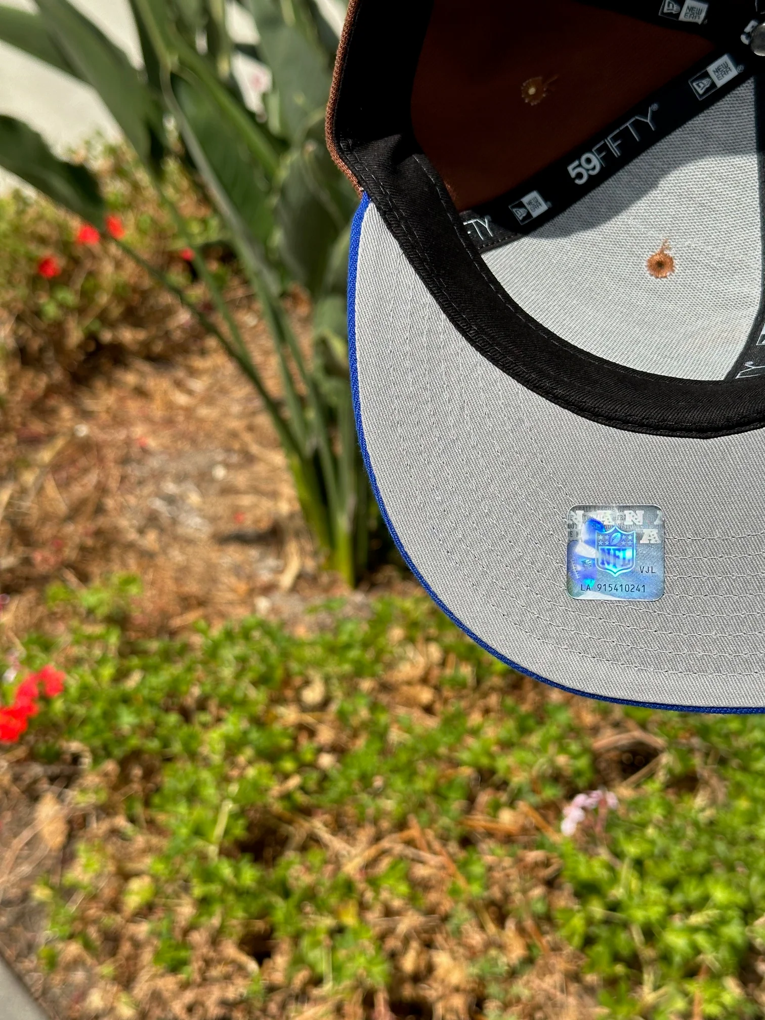 NEW ERA EXCLUSIVE 59FIFTY BROWN/BLUE LOS ANGELES RAMS  W/ 2000 SUPERBOWL SIDE PATCH - Image 7