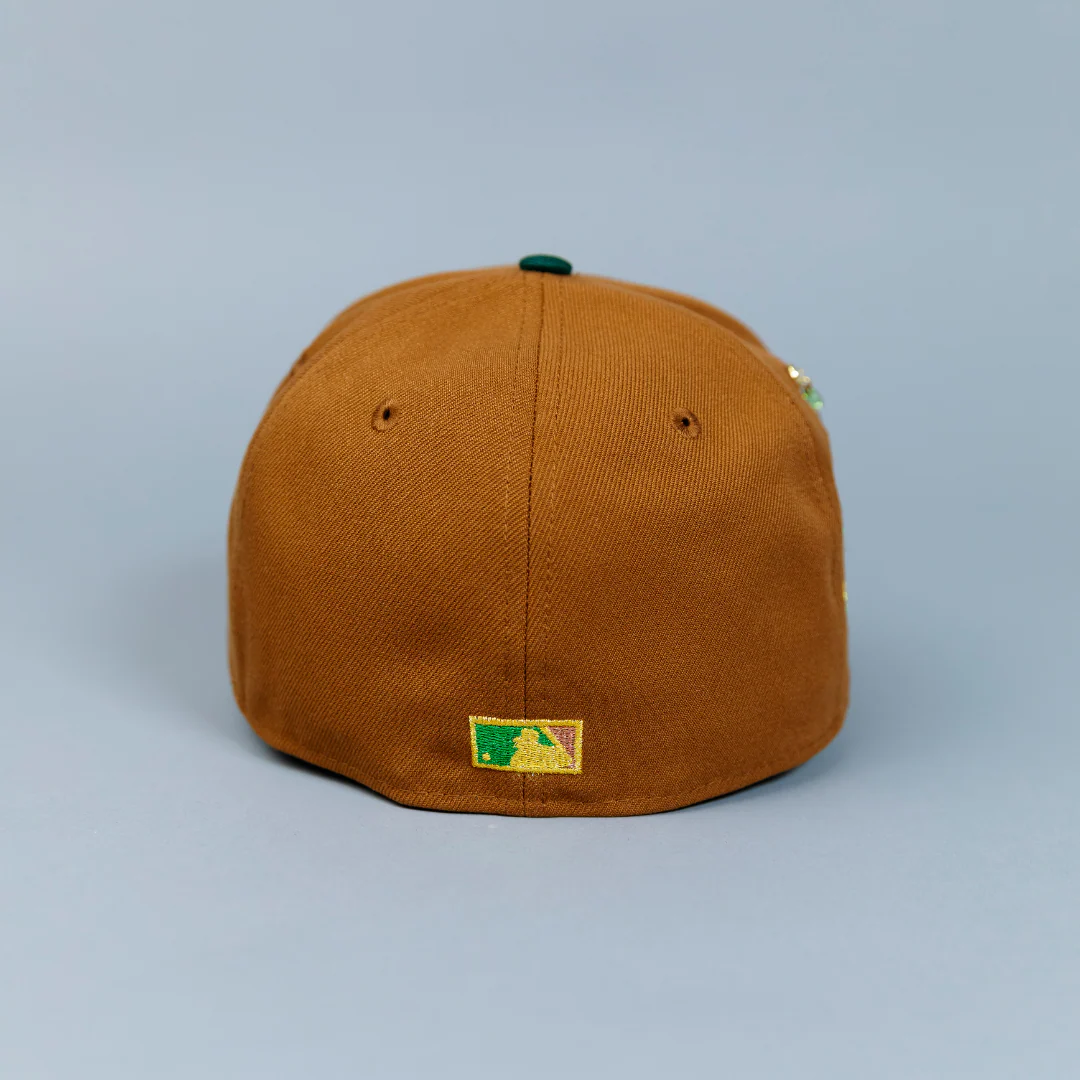 NEW ERA EXCLUSIVE 59FIFTY DARK KHAKI/ PINE GREEN PHILADELPHIA PHILLIES W/ 1996 ALL STAR GAME SIDE PATCH - Image 3