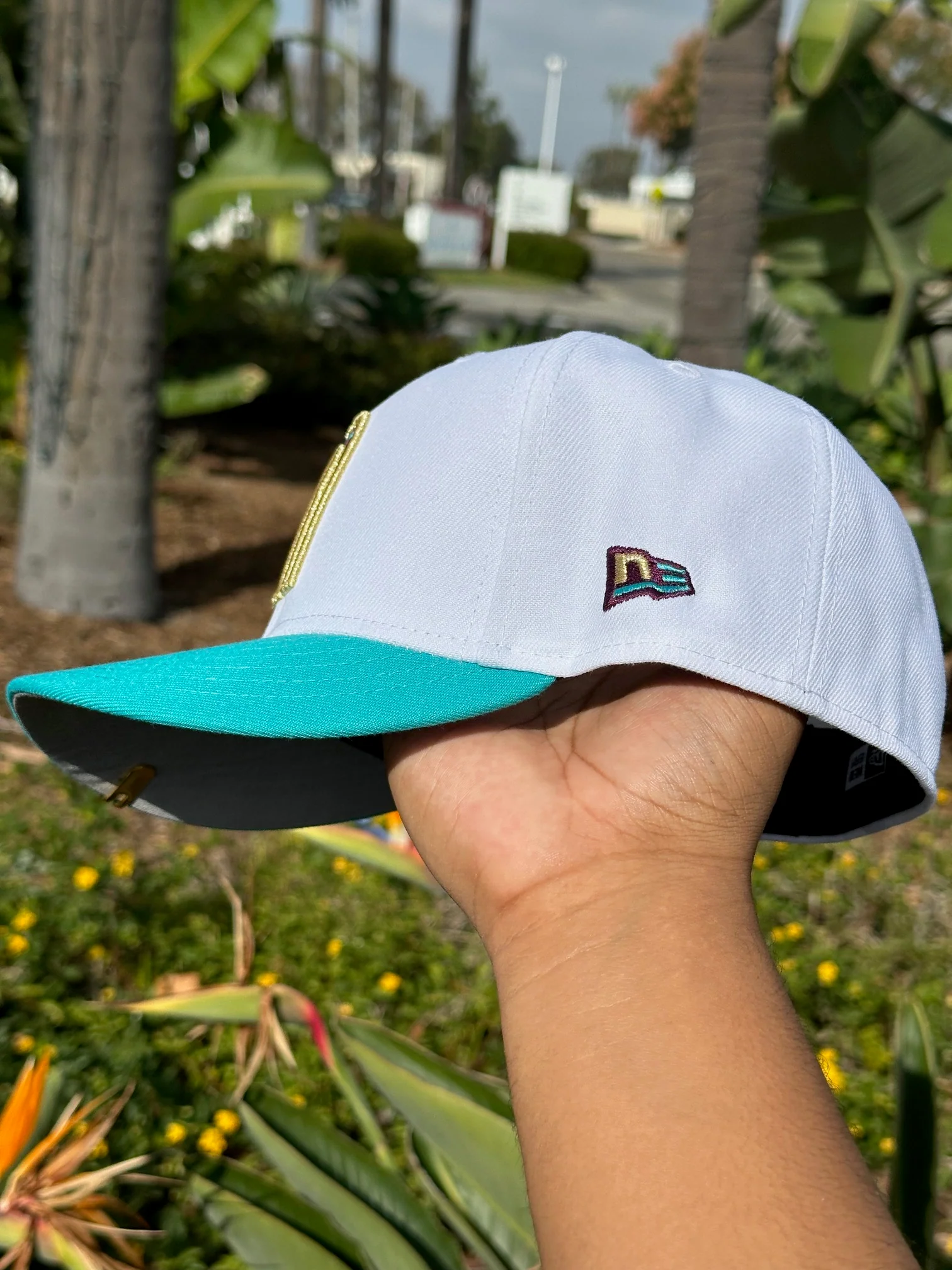 NEW ERA EXCLUSIVE 59FIFTY WHITE/TURQUOISE MEXICO W/ MEXICO FLAG SIDE PATCH - Image 6