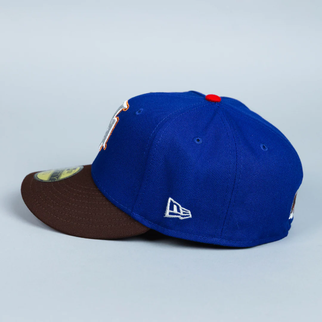NEW ERA EXCLUSIVE 59FIFTY DARK BLUE/ BROWN LOS ANGELES LAKERS W/ 17X CHAMPIONS SIDE PATCH - Image 3