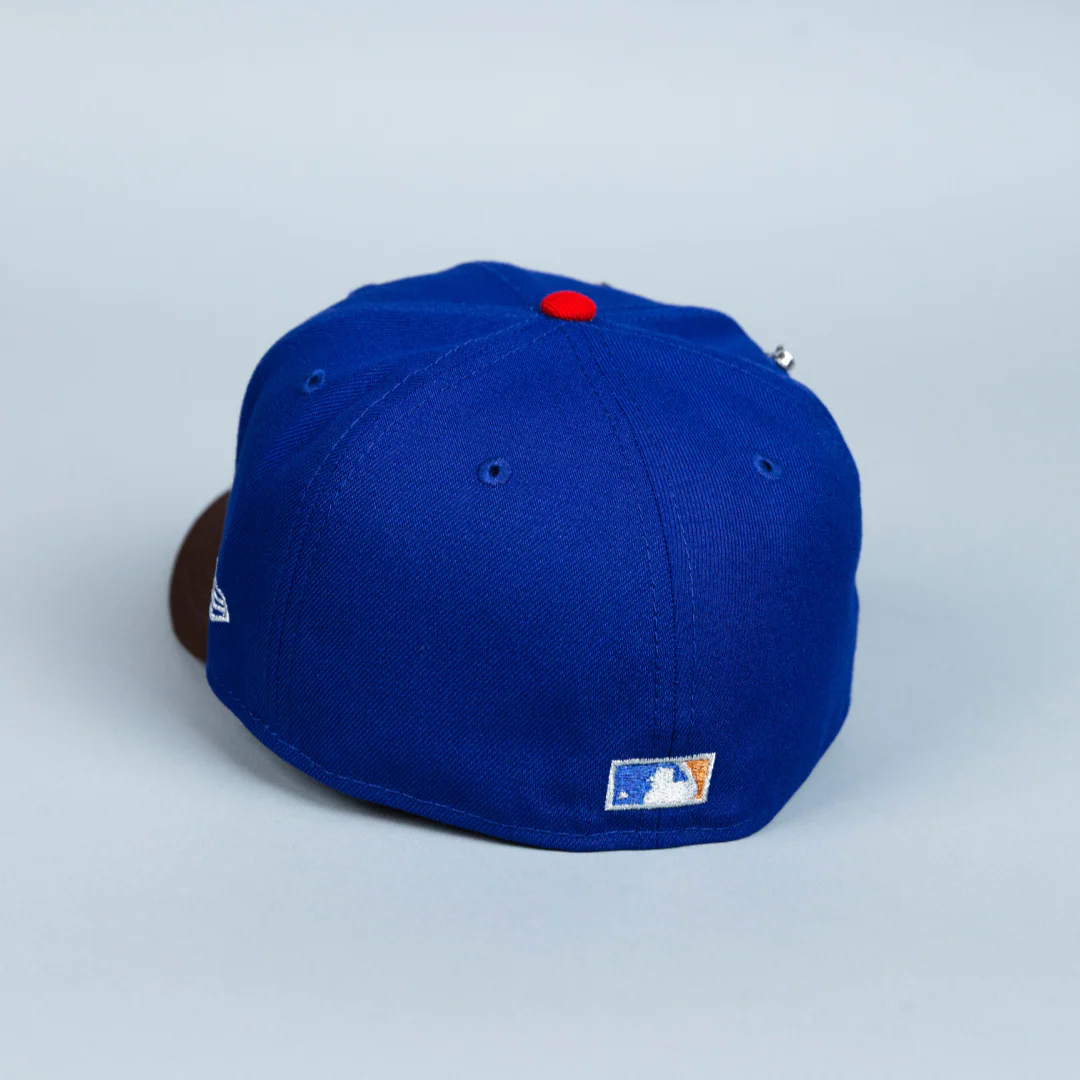 NEW ERA EXCLUSIVE 59FIFTY DARK BLUE/ BROWN ATLANTA BRAVES W/ 1999 WORLD SERIES SIDE PATCH - Image 4