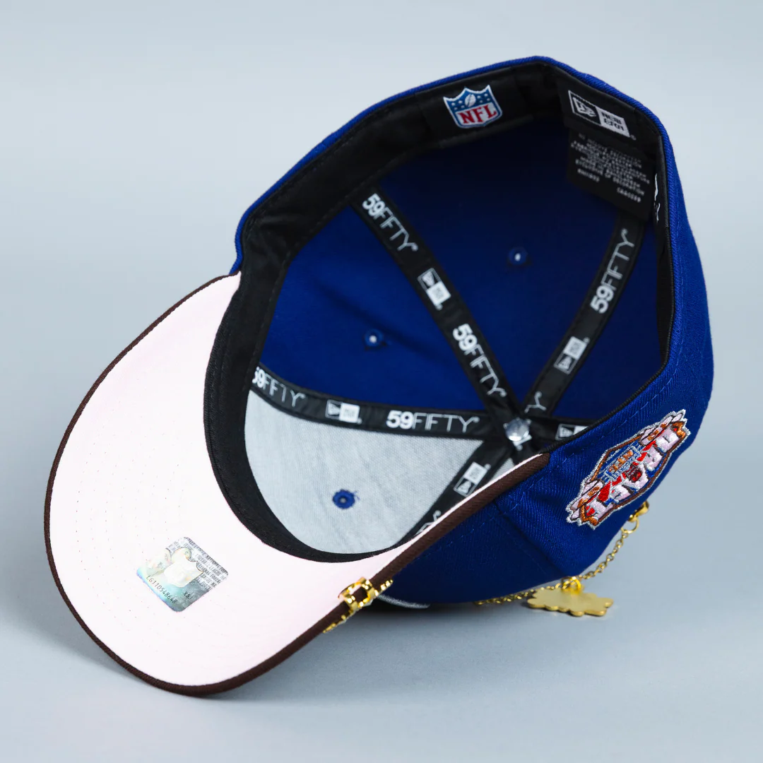 NEW ERA EXCLUSIVE 59FIFTY DARK BLUE/ BROWN LAS VEGAS RAIDERS W/ DRAFT SIDE PATCH - Image 5