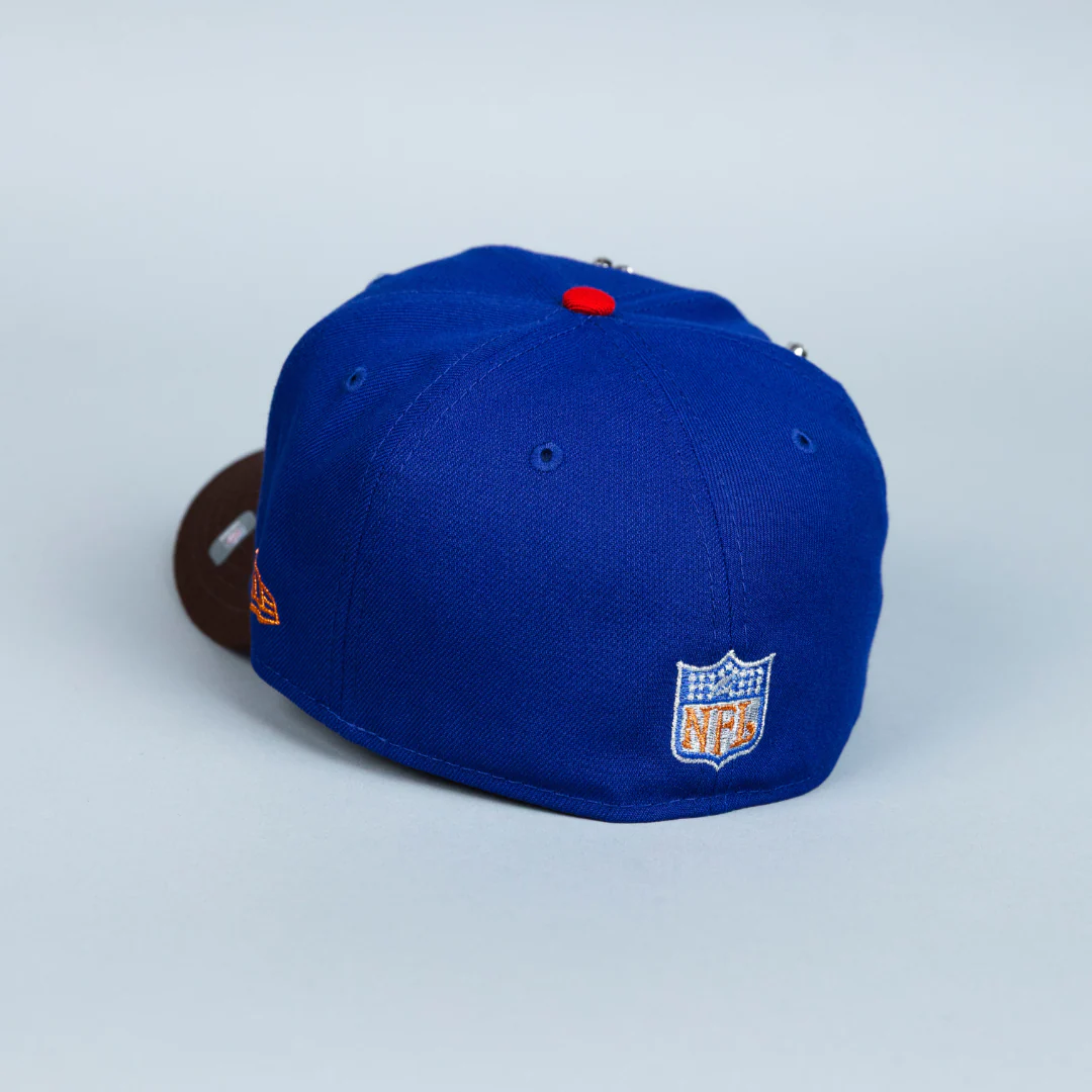 NEW ERA EXCLUSIVE 59FIFTY DARK BLUE/ BROWN LOS ANGELES RAMS SCRIPT W/ SIDE PATCH - Image 4