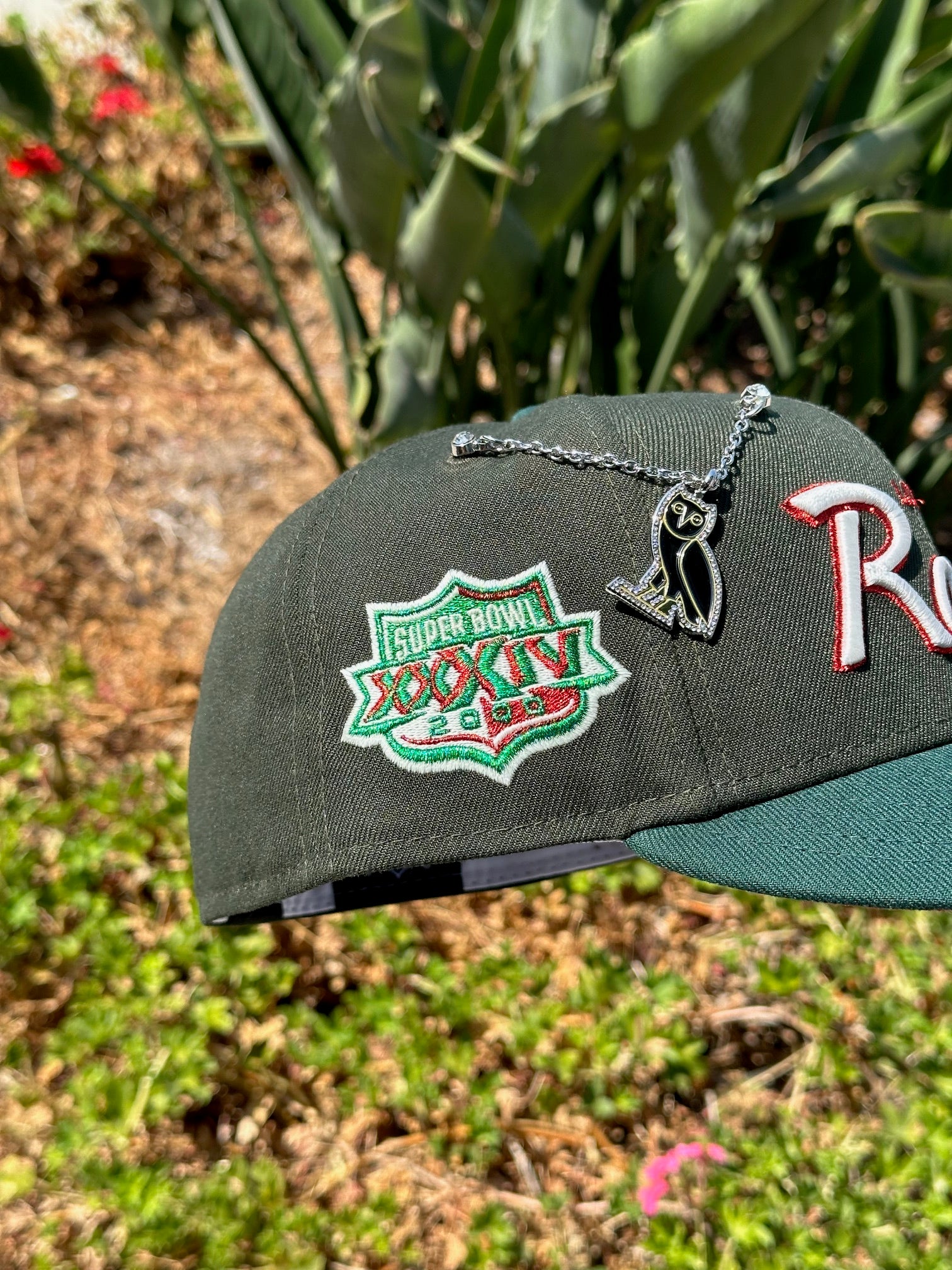 NEW ERA EXCLUSIVE 59FIFTY EMERALD GREEN LOS ANGELES RAMS SCRIPT W/ SUPERBOWL XXXIV SIDE PATCH - Image 4