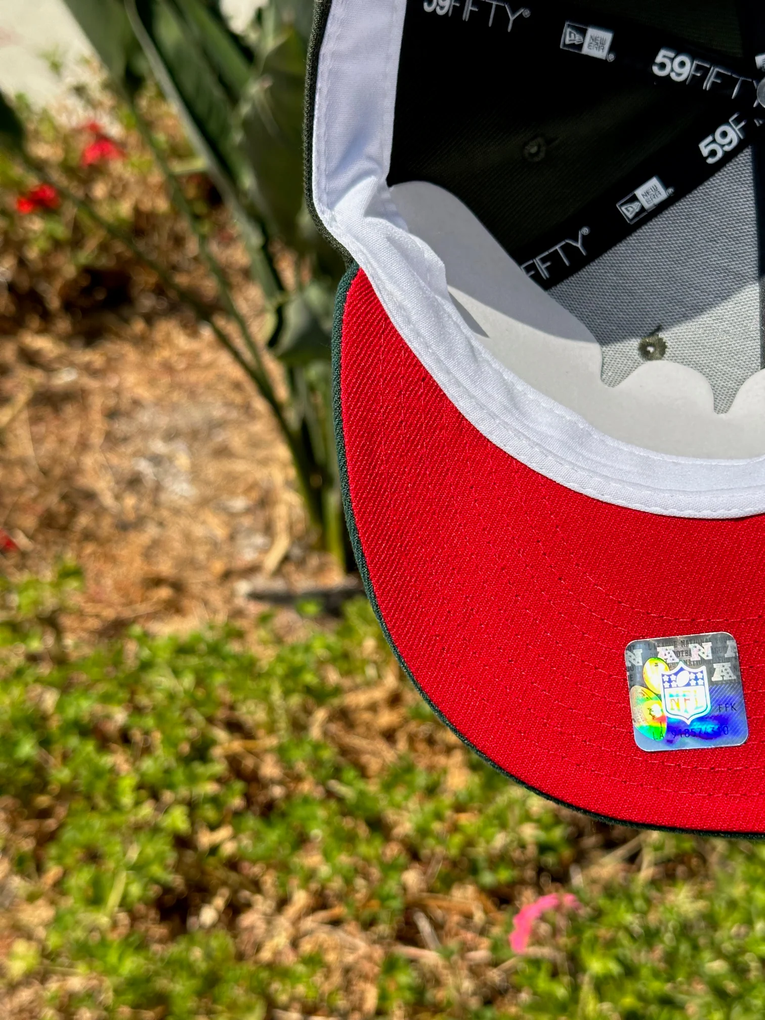 NEW ERA EXCLUSIVE 59FIFTY EMERALD GREEN LOS ANGELES RAMS SCRIPT W/ SUPERBOWL XXXIV SIDE PATCH - Image 7