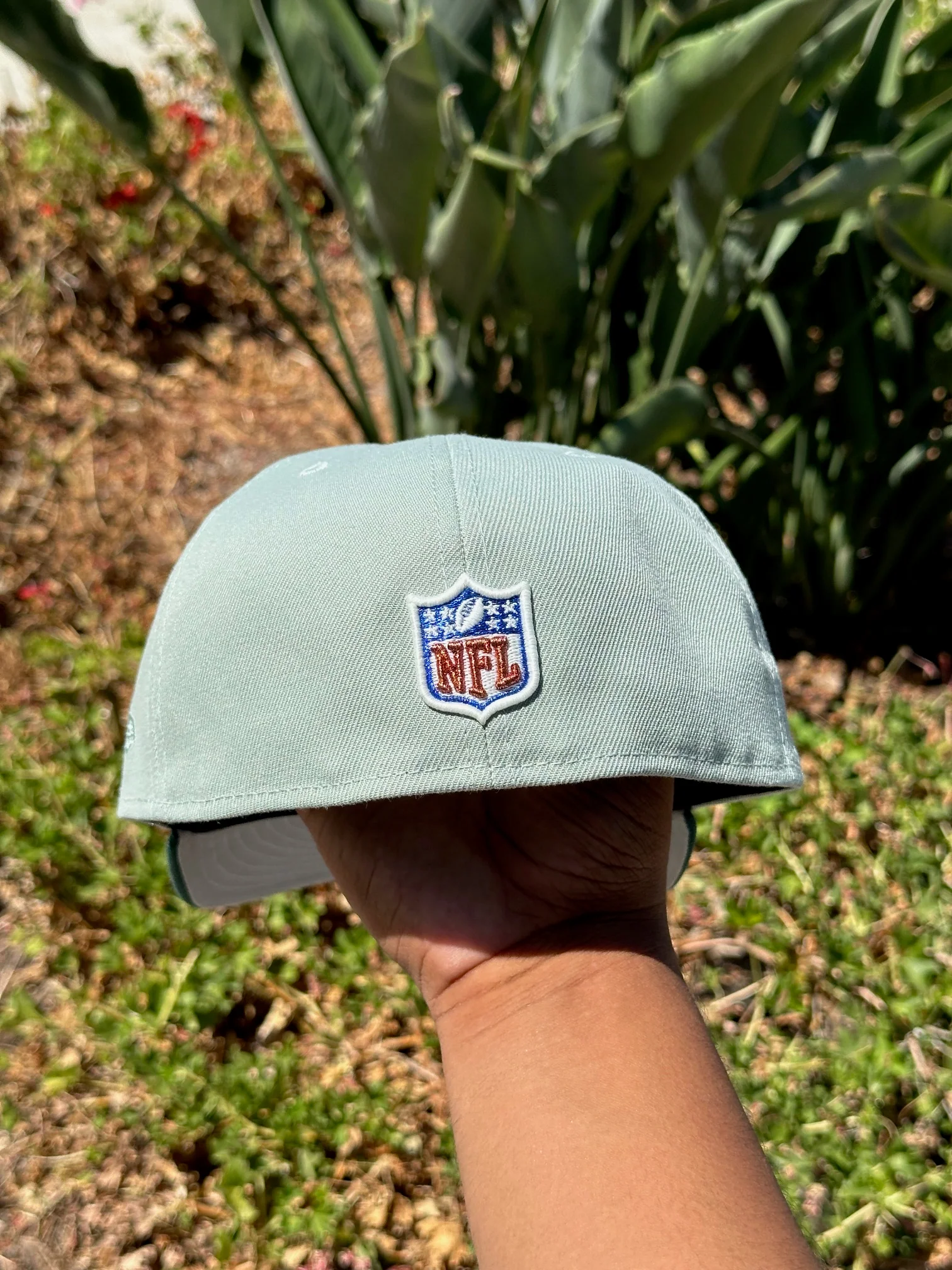 NEW ERA EXCLUSIVE 59FIFTY MINT/EMERALD LOS ANGELES RAMS SCRIPT W/ SUPERBOWL XXXIV SIDE PATCH - Image 6