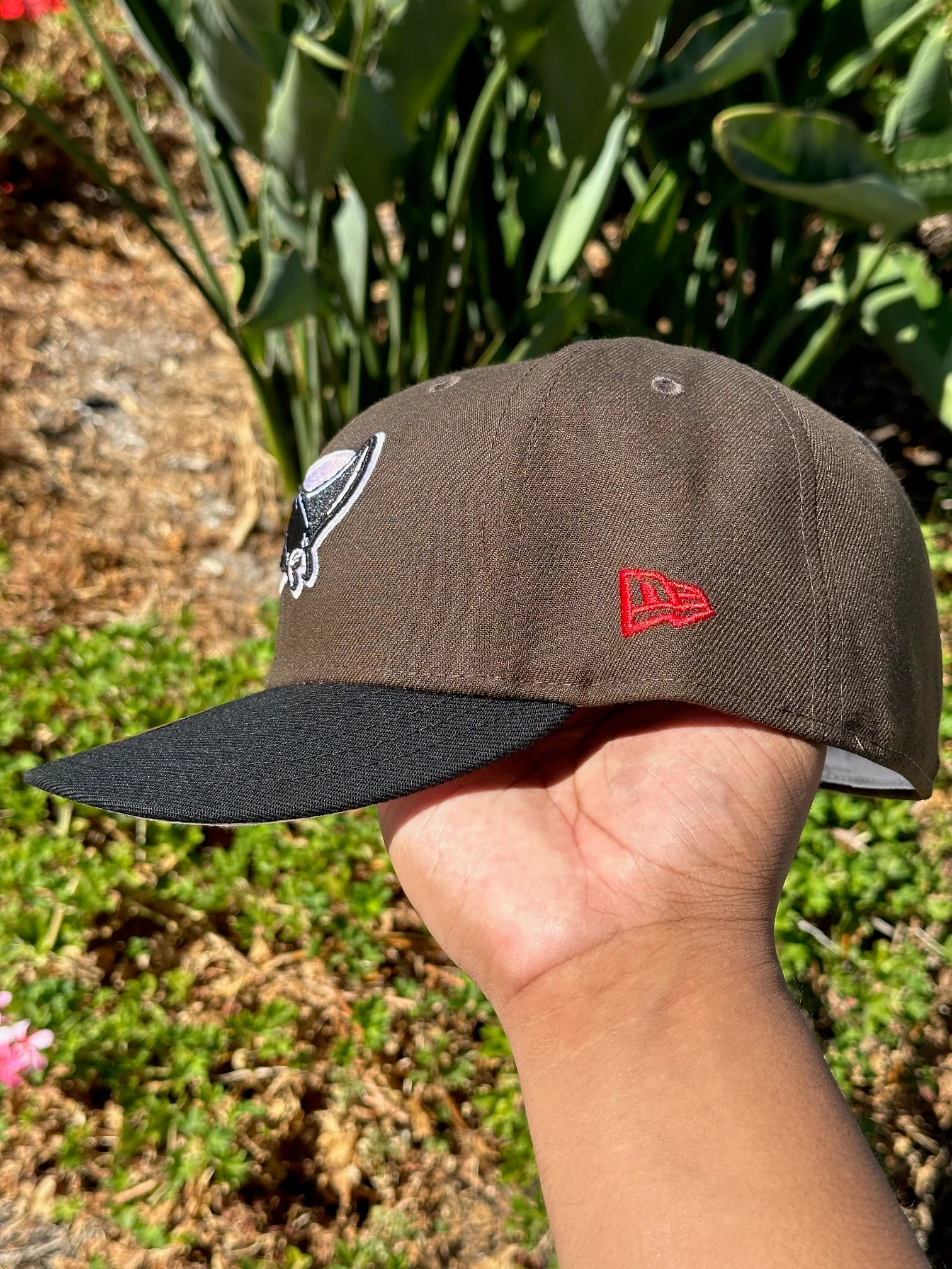 NEW ERA EXCLUSIVE 59FIFTY MOCHA/BLACK TAMPA BAY RAYS W/ 1998 INAUGURAL  SEASON SIDE PATCH - Image 6