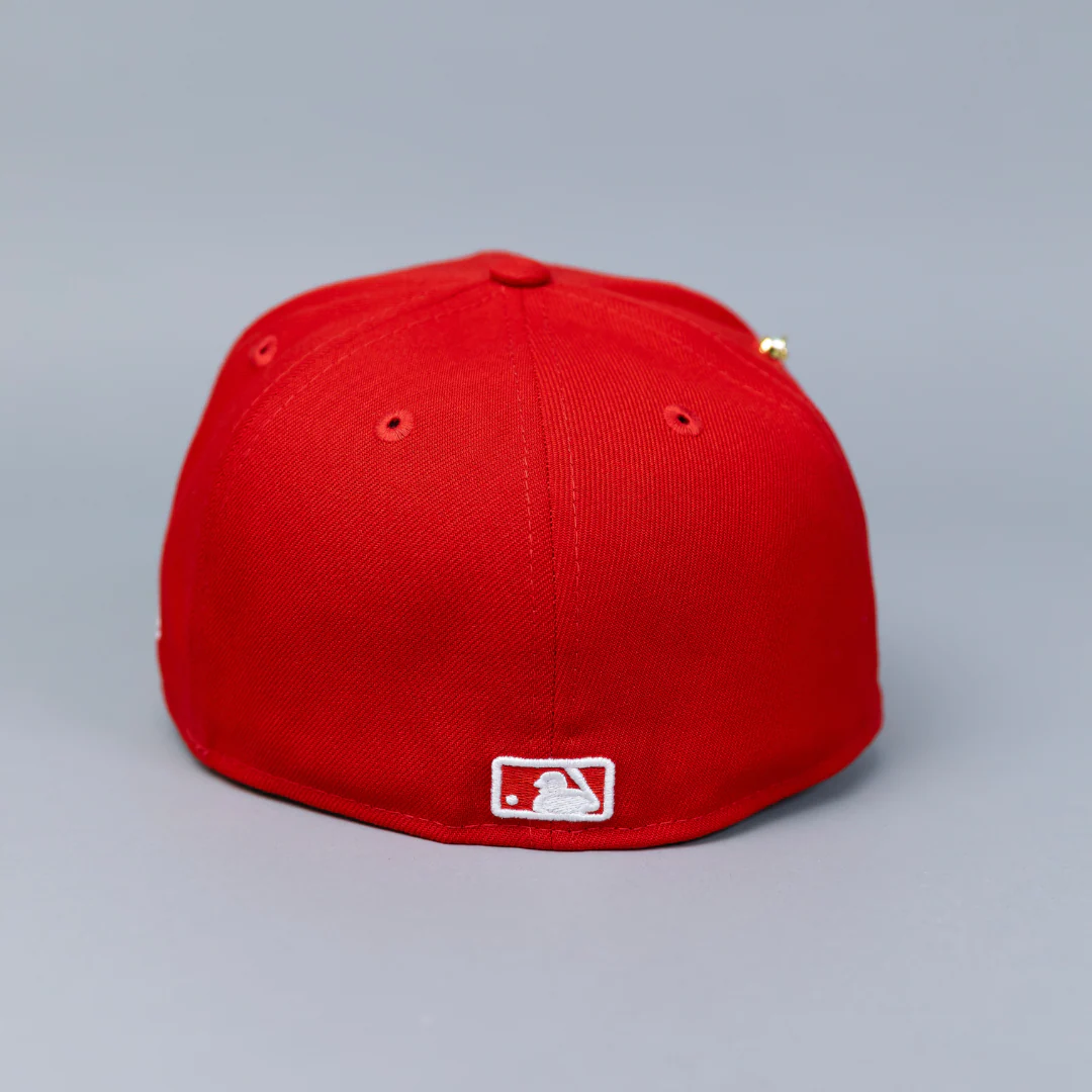 NEW ERA EXCLUSIVE 59FIFTY RED LOS ANGELES DODGERS W/ 2020 WORLD SERIES SIDE PATCH - Image 3